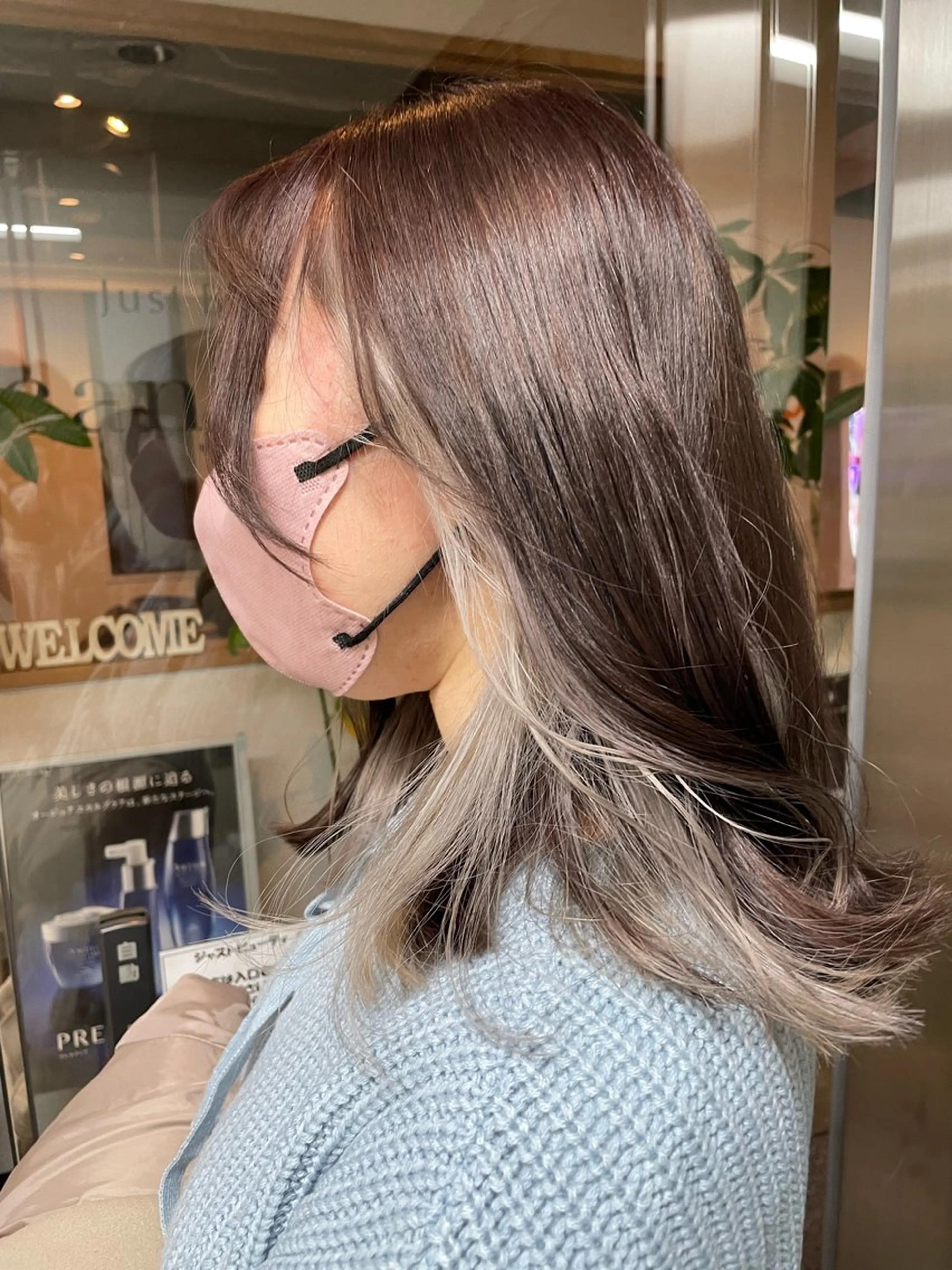 ミディアム カラー シルバー ホワイトシルバー ヘアカラー トリートメント 髪質改善/ブリーチ 田代 龍我のヘアスタイル