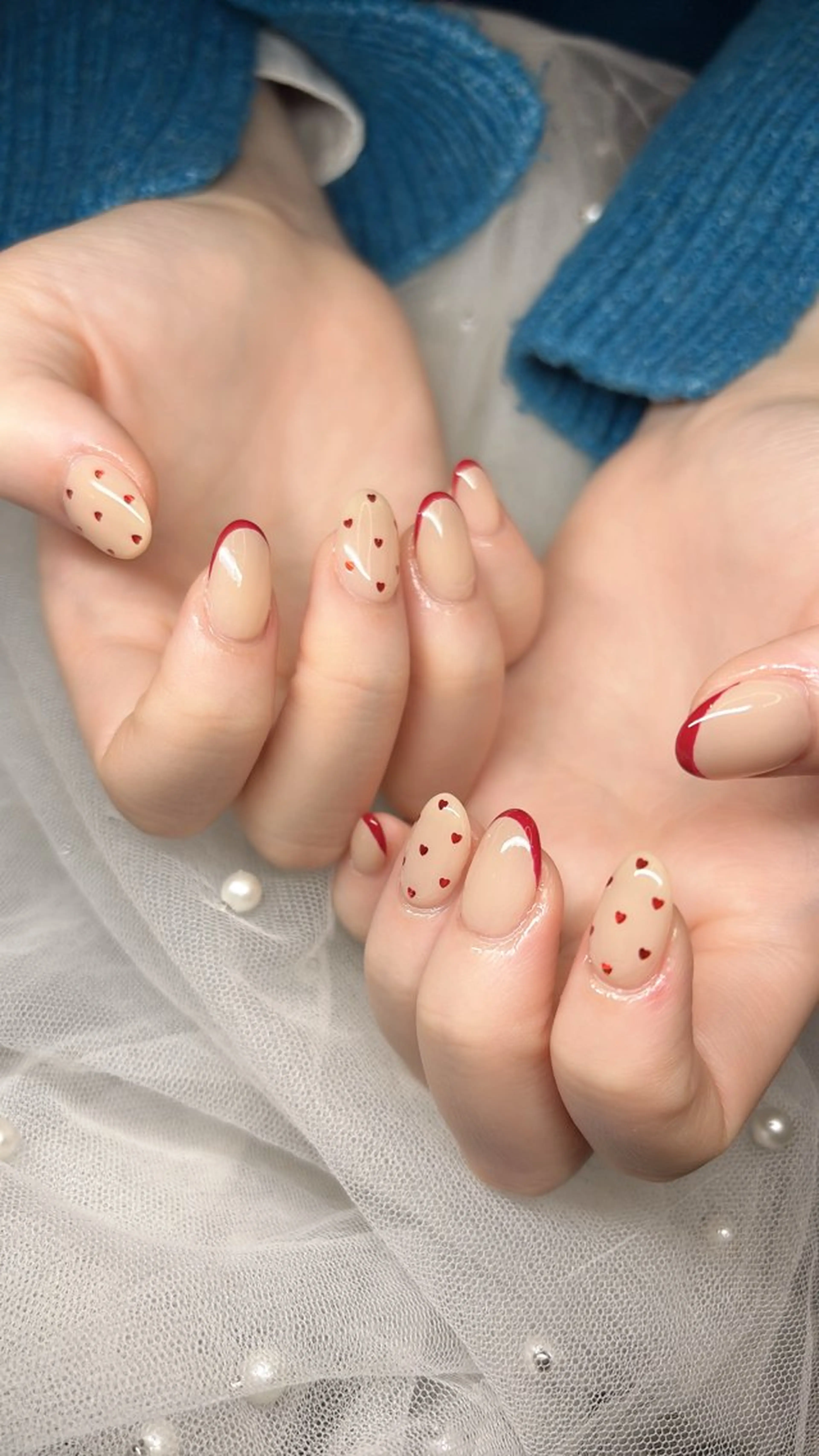 ネイル ドット ハート ハンドネイル happiness nailのネイルデザイン