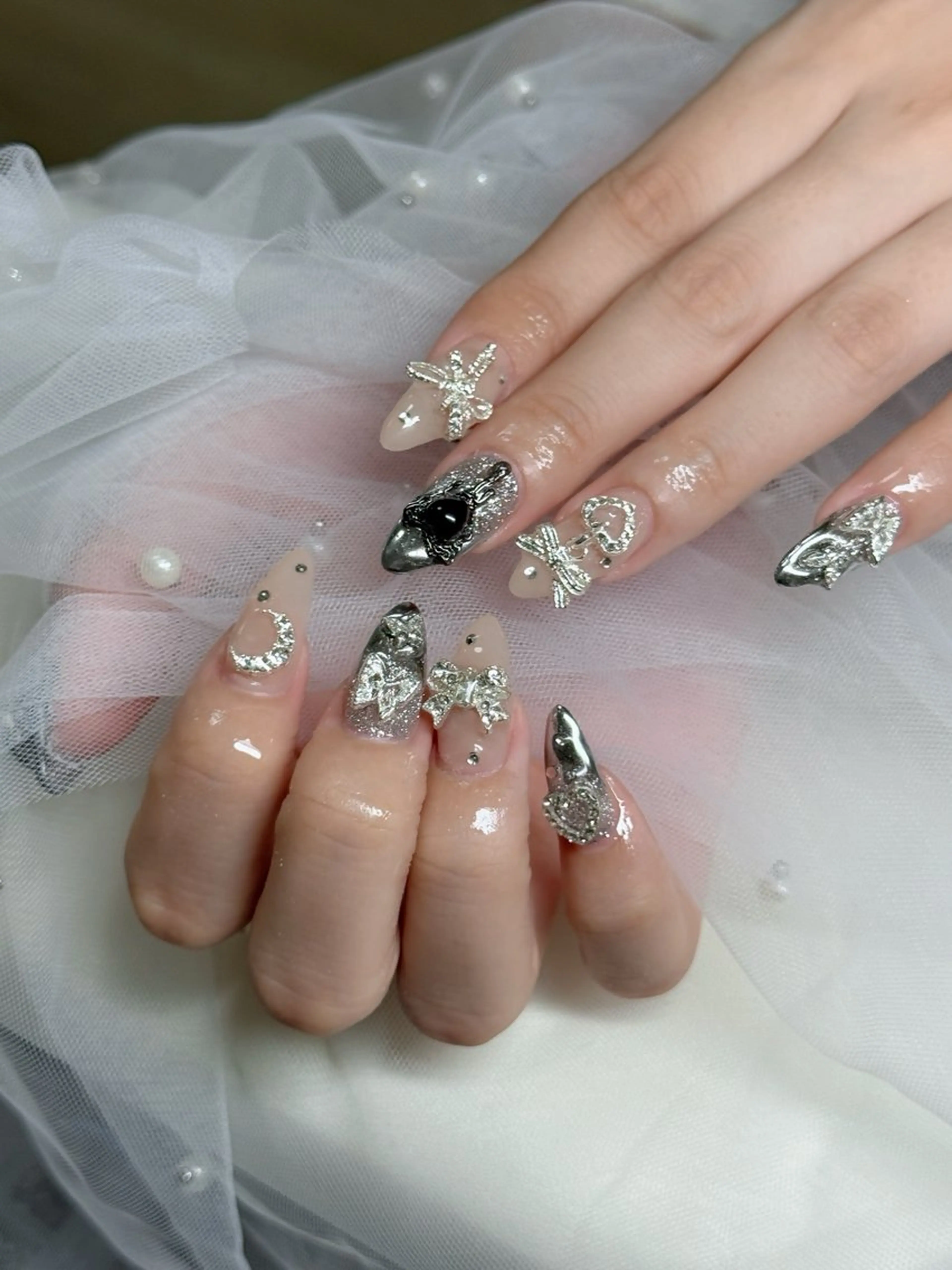 ネイル フットネイル フレンチネイル グラデーション 韓国ネイル ロングネイル ハンドネイル Hani Nail Salonのネイルデザイン