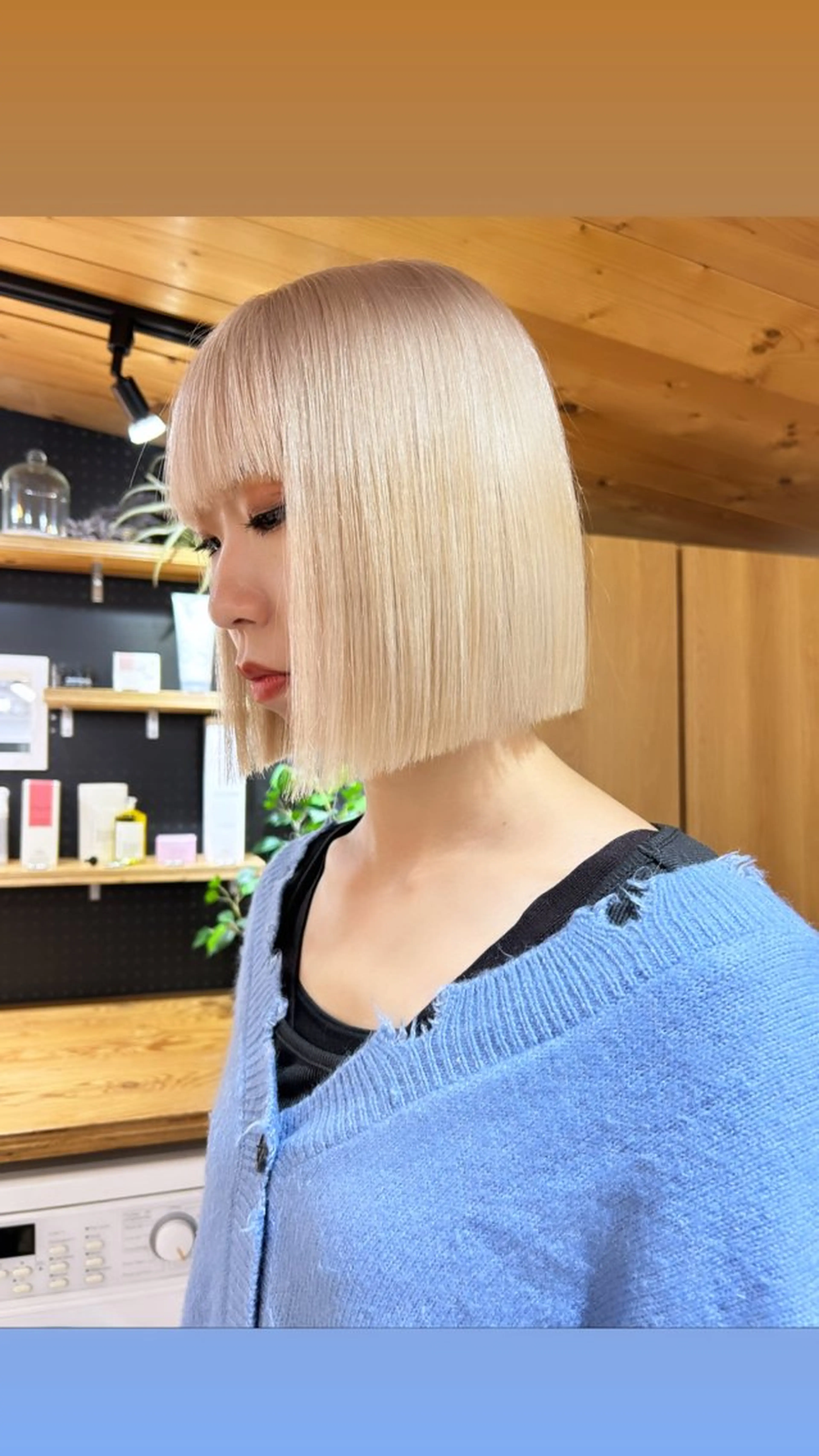 ミディアム カラー メンズ ブロンド ボブ カット ヘアカラー トリートメント 🧸艶々韓国ヘア 🧁mizunaのヘアスタイル