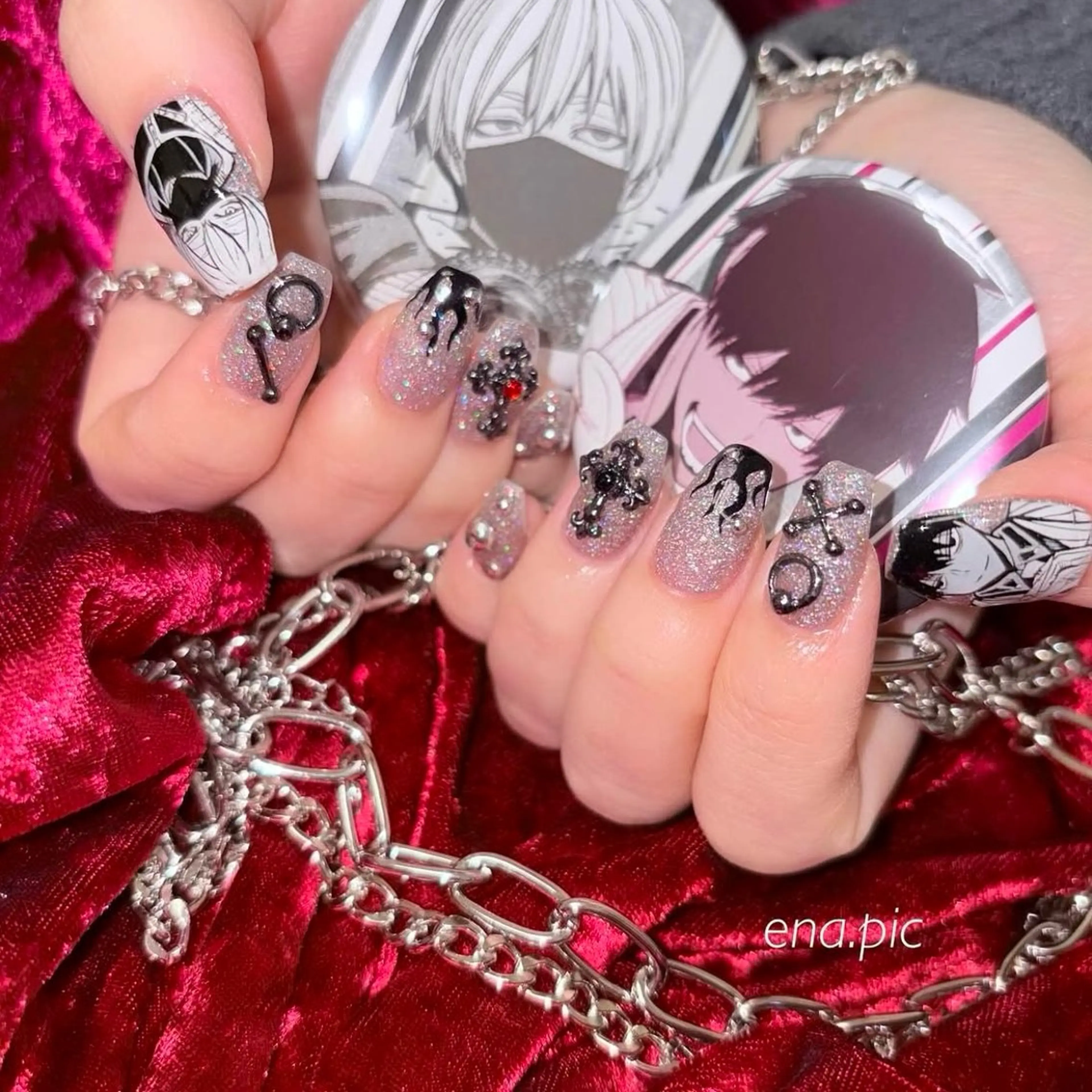 ネイル フレンチネイル ガーリー グラデーション ハート スカルプネイル toyvenail 🖤enaのネイルデザイン