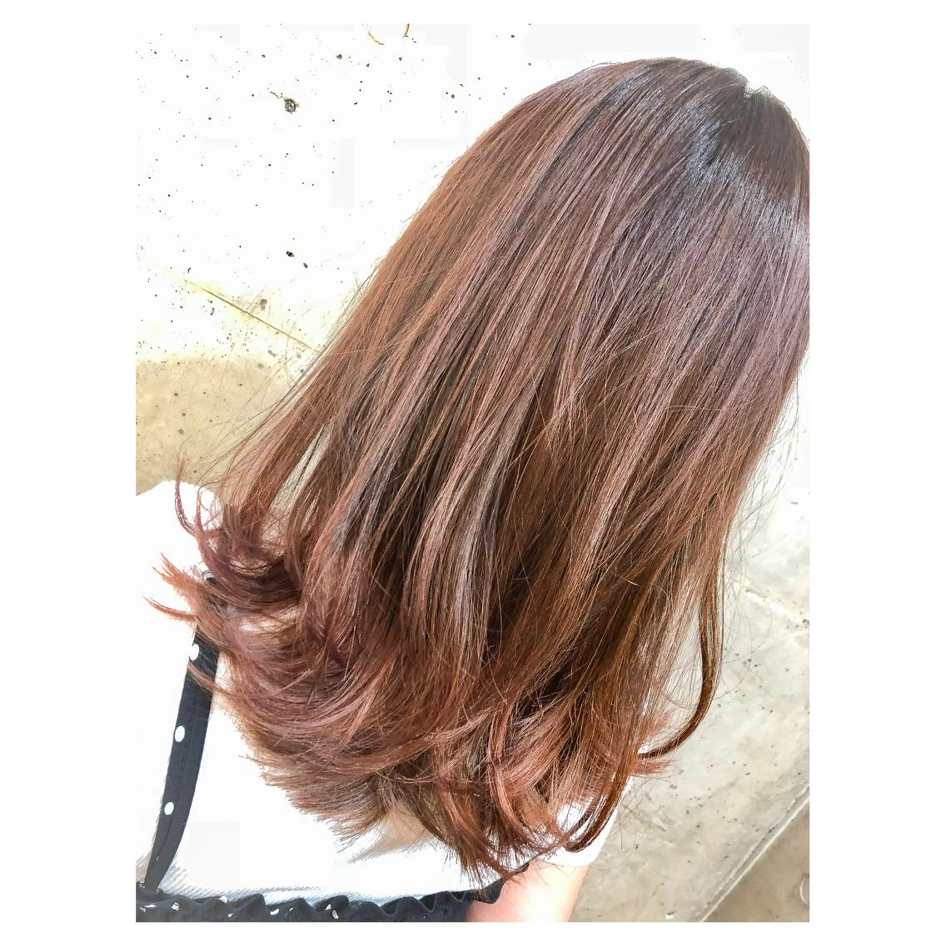 セミロング カラー ブラウンカラー グラデーションカラー ナチュラルブラウン ピンクカラー カット ヘアカラー トリートメント ヘアセット センスをお届けします 大谷将生INFPのヘアスタイル