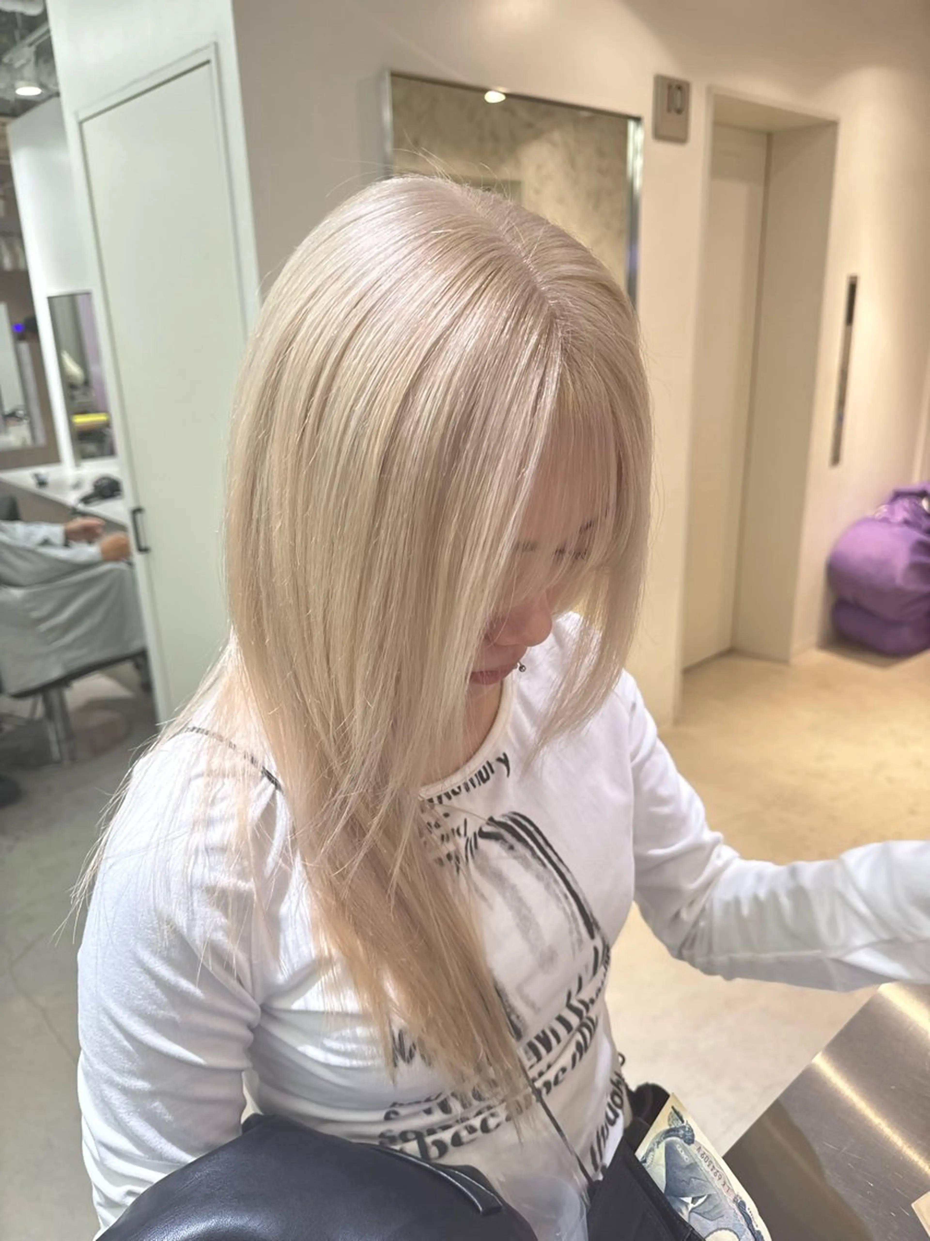 ロング カラー ヘアカラー トリートメント 店長　MANAMI ／ブリーチ／骨格ボブのヘアスタイル