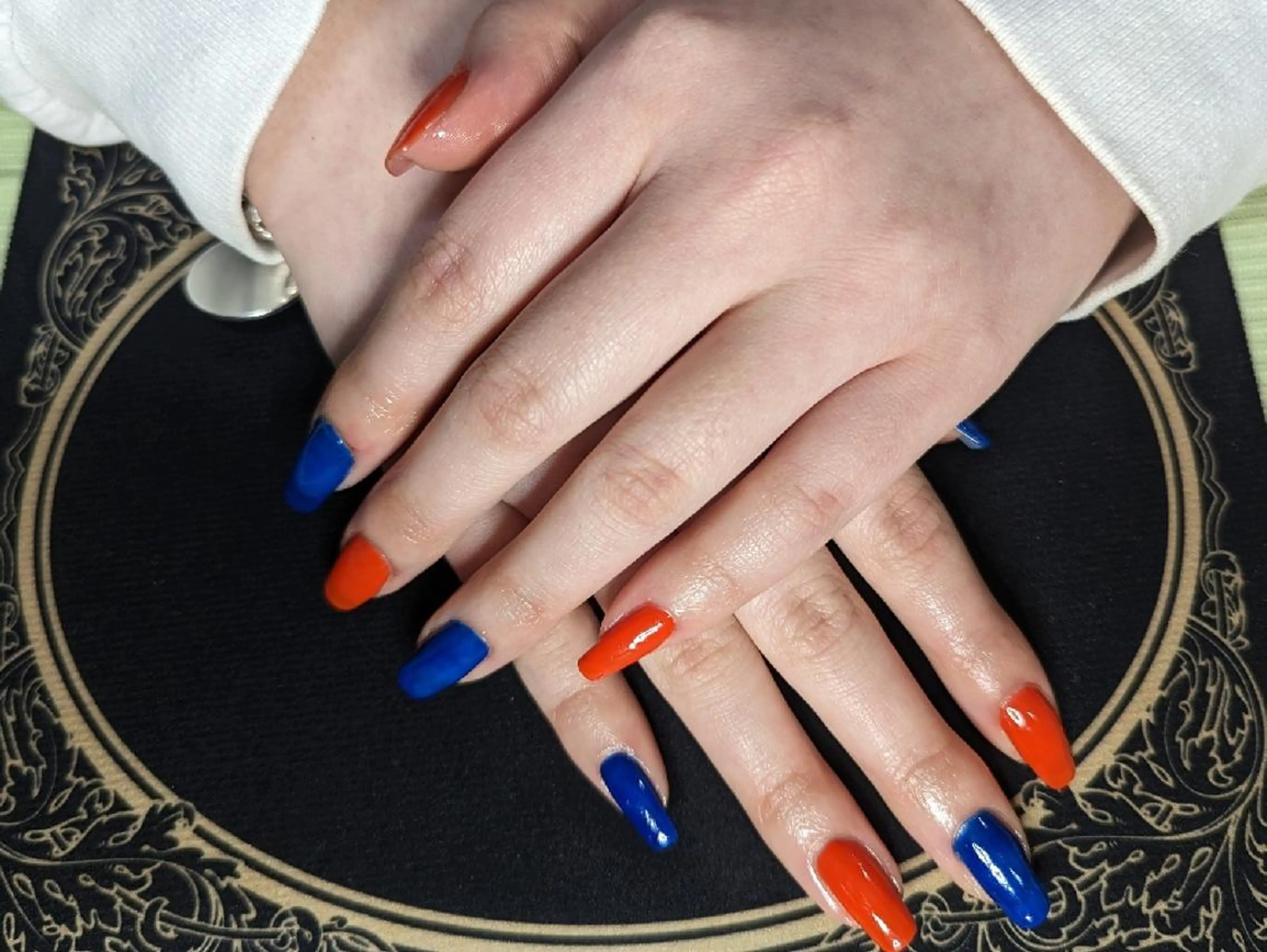 ネイル ブルー オレンジ ✨ameru✨ nailsalonのネイルデザイン