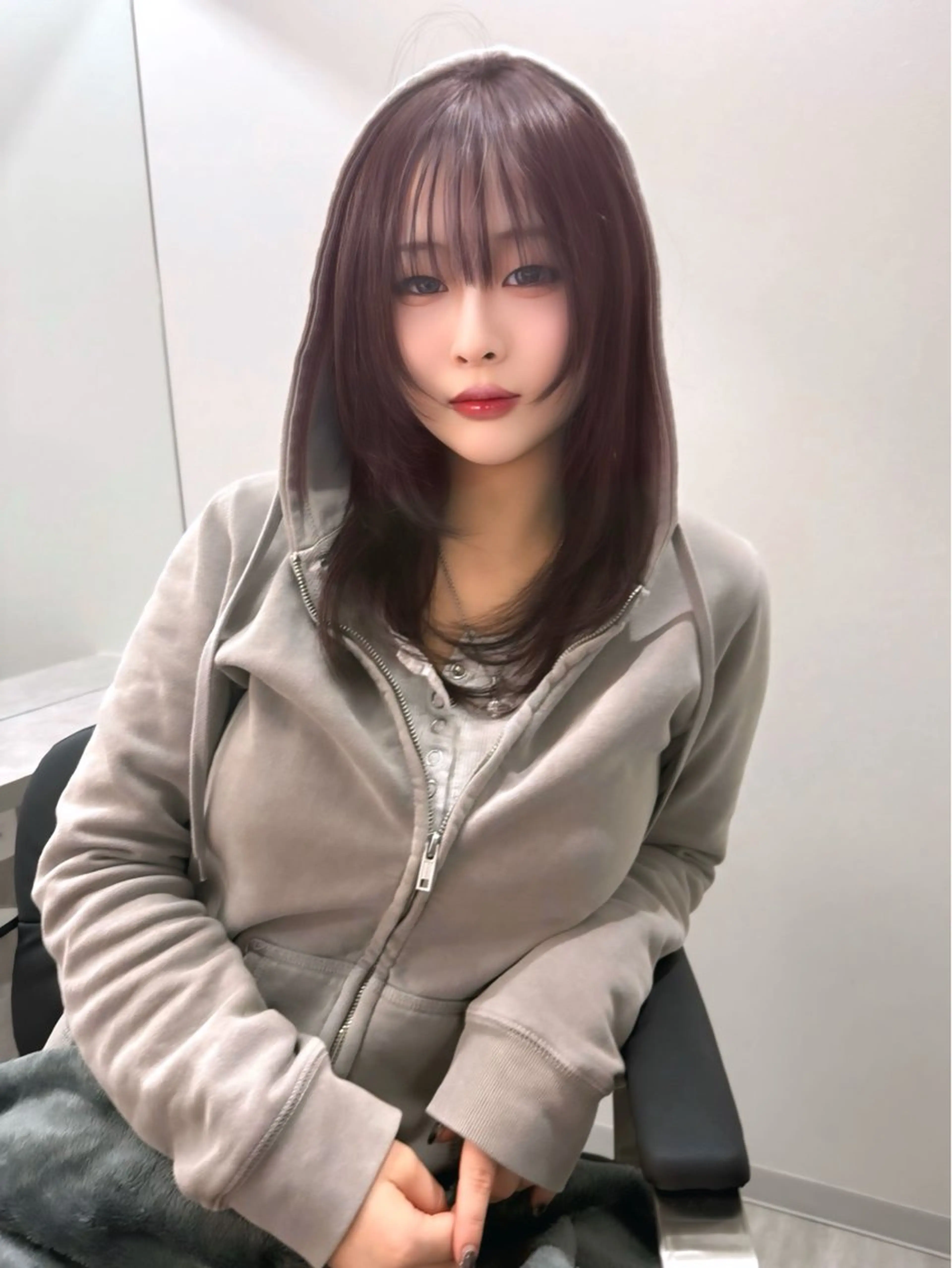 セミロング カラー ブラウンカラー レッドカラー レッドブラウン ヘアカラー Kd /名古屋カラーモデルのヘアスタイル
