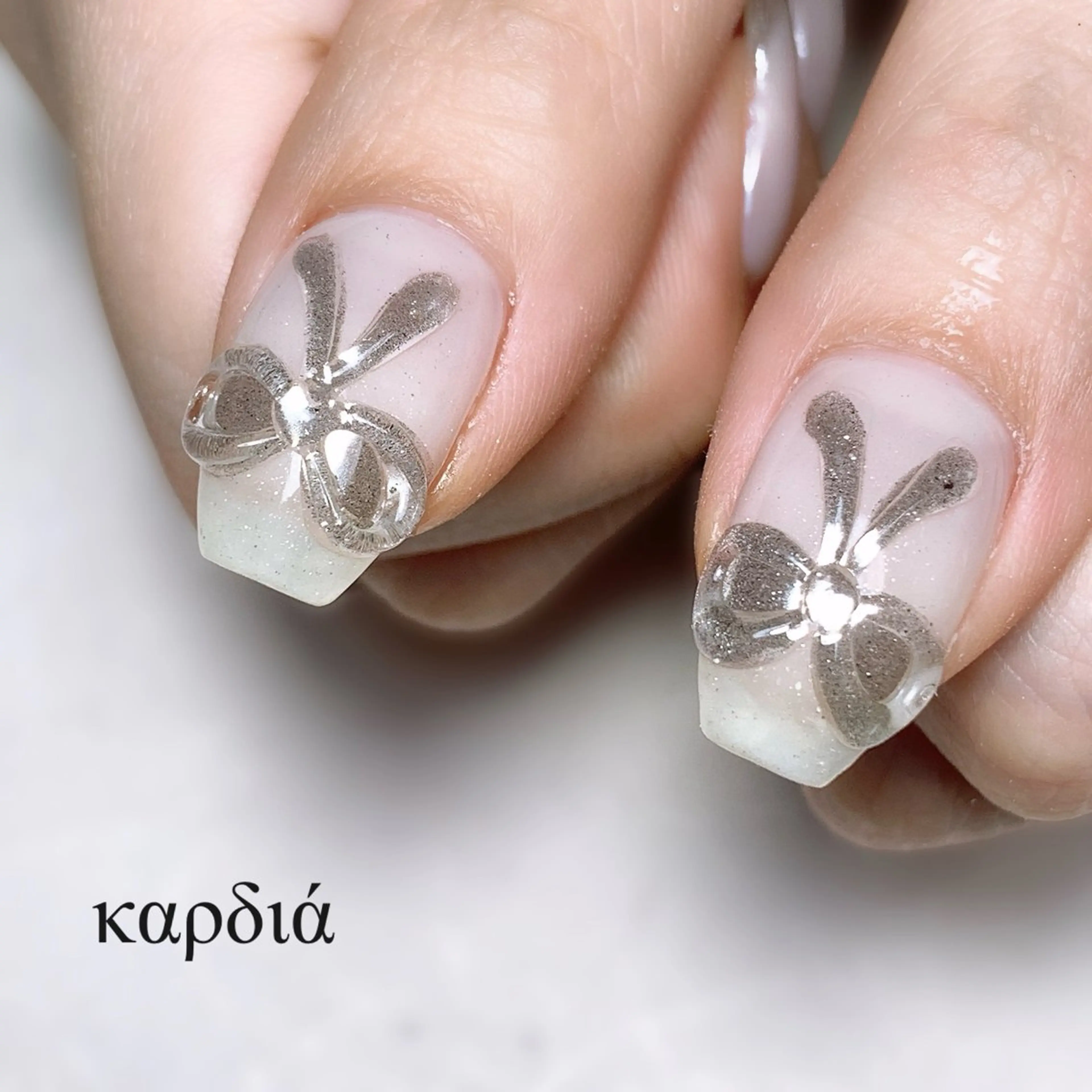 ネイル ハンドネイル καρδιά -ｶﾙﾃﾞｨｱ-のネイルデザイン