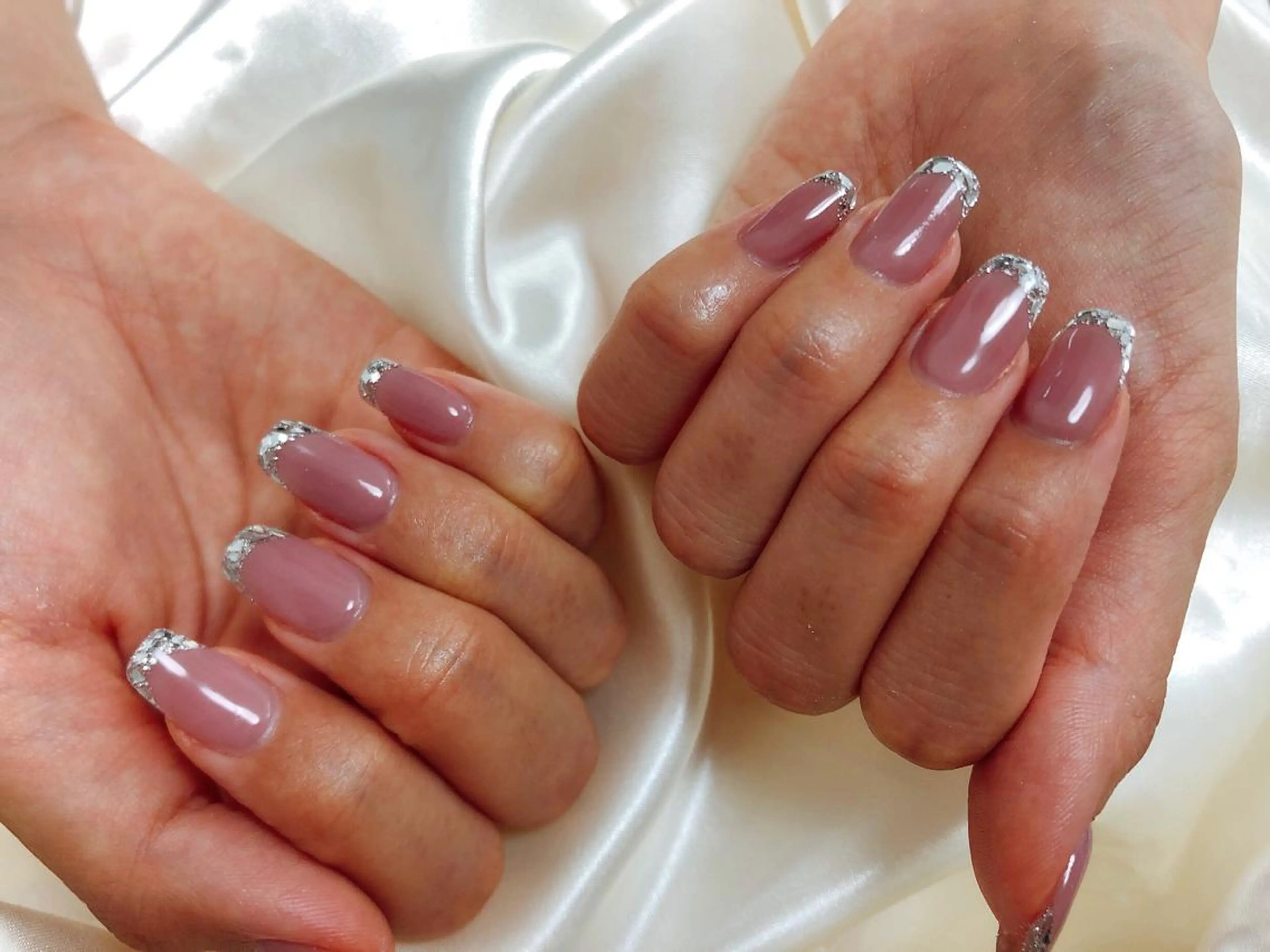 ネイル フレンチネイル ガラスフレンチ kiki nail 二子玉川のネイルデザイン