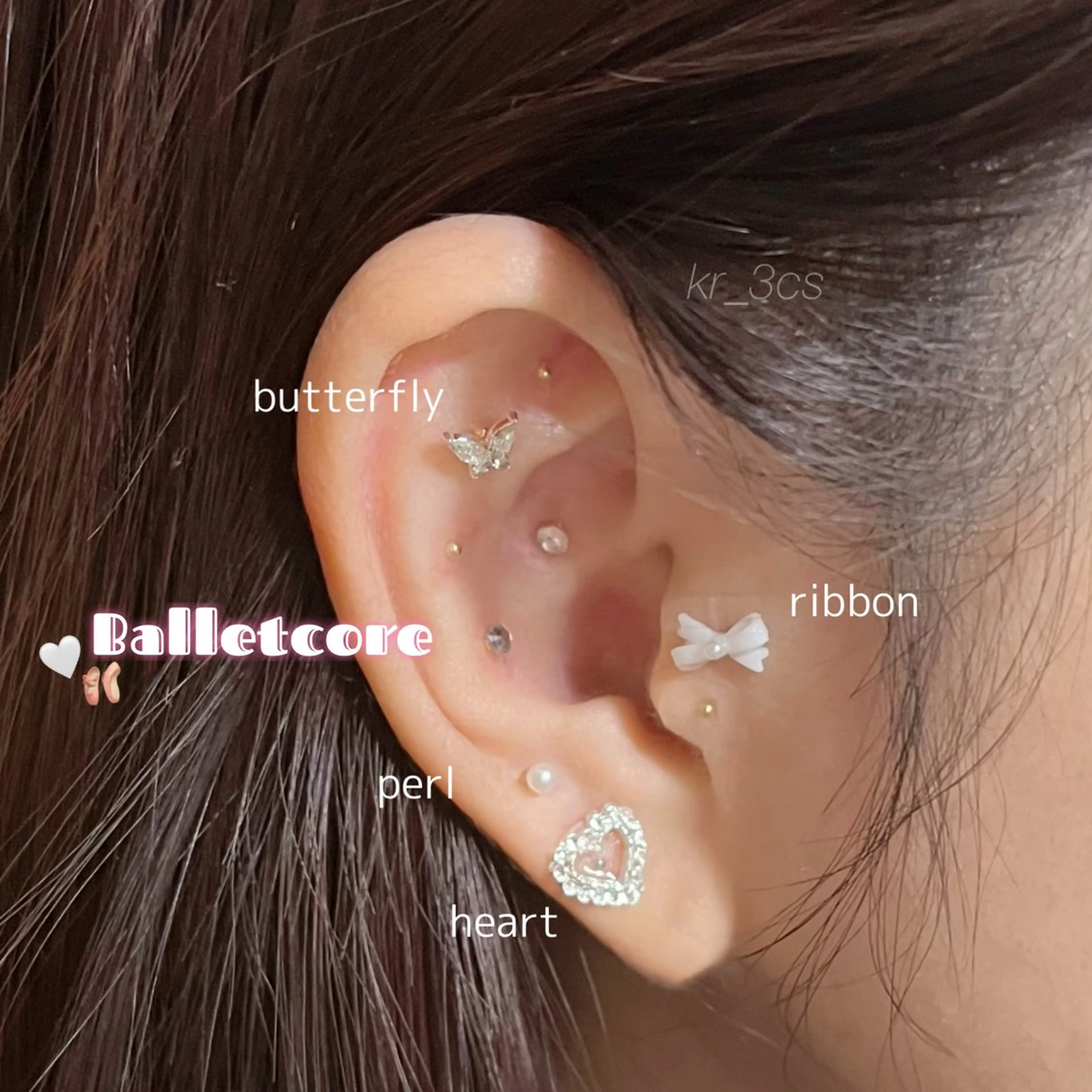 【両耳16粒👂🏻✨】耳ツボJewelry⋆🎀10粒パーツ選択◎の写真