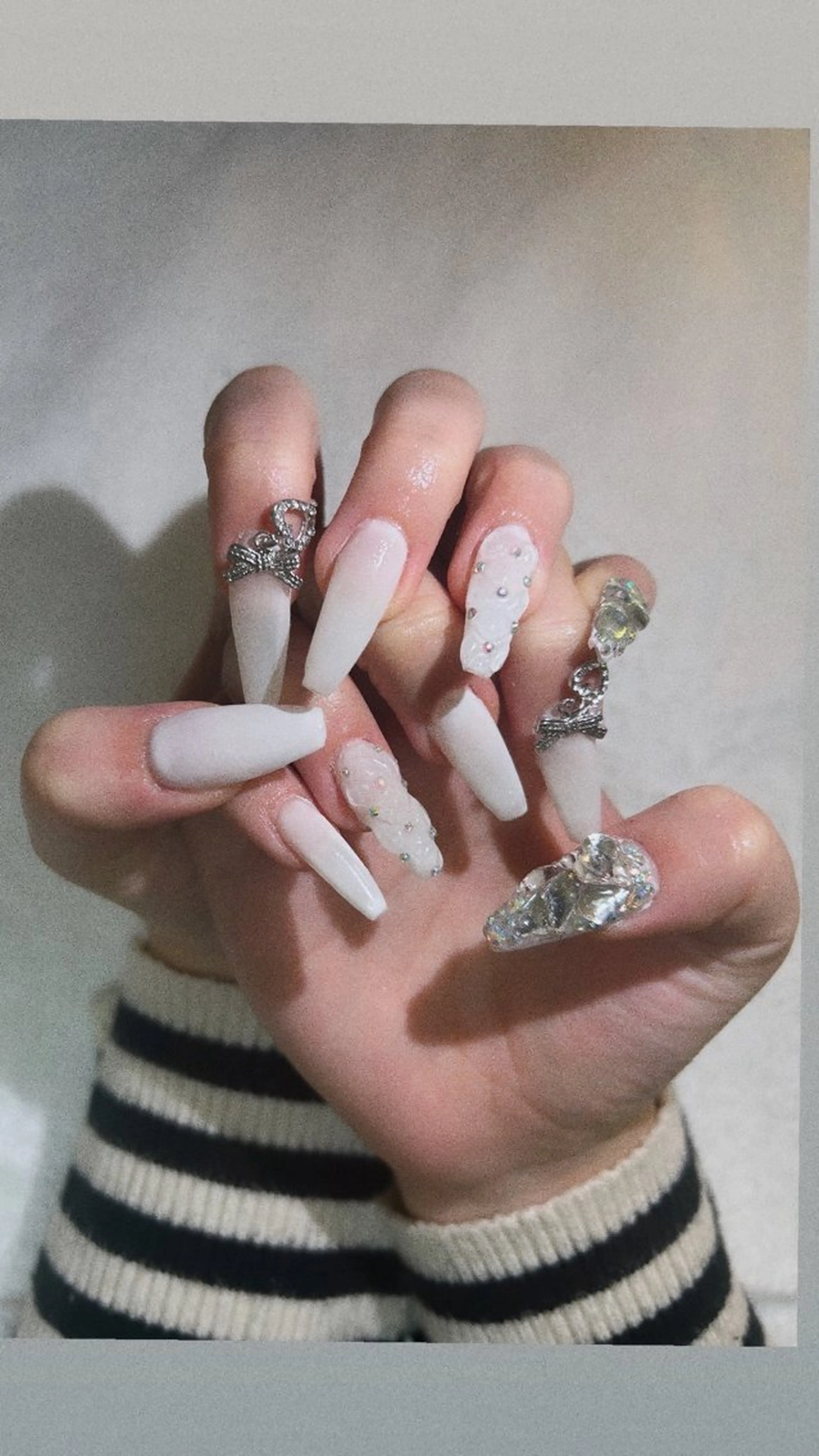 ネイル ホワイト Bestnail所属・Best Nail Yu🎀🫧のネイルデザイン