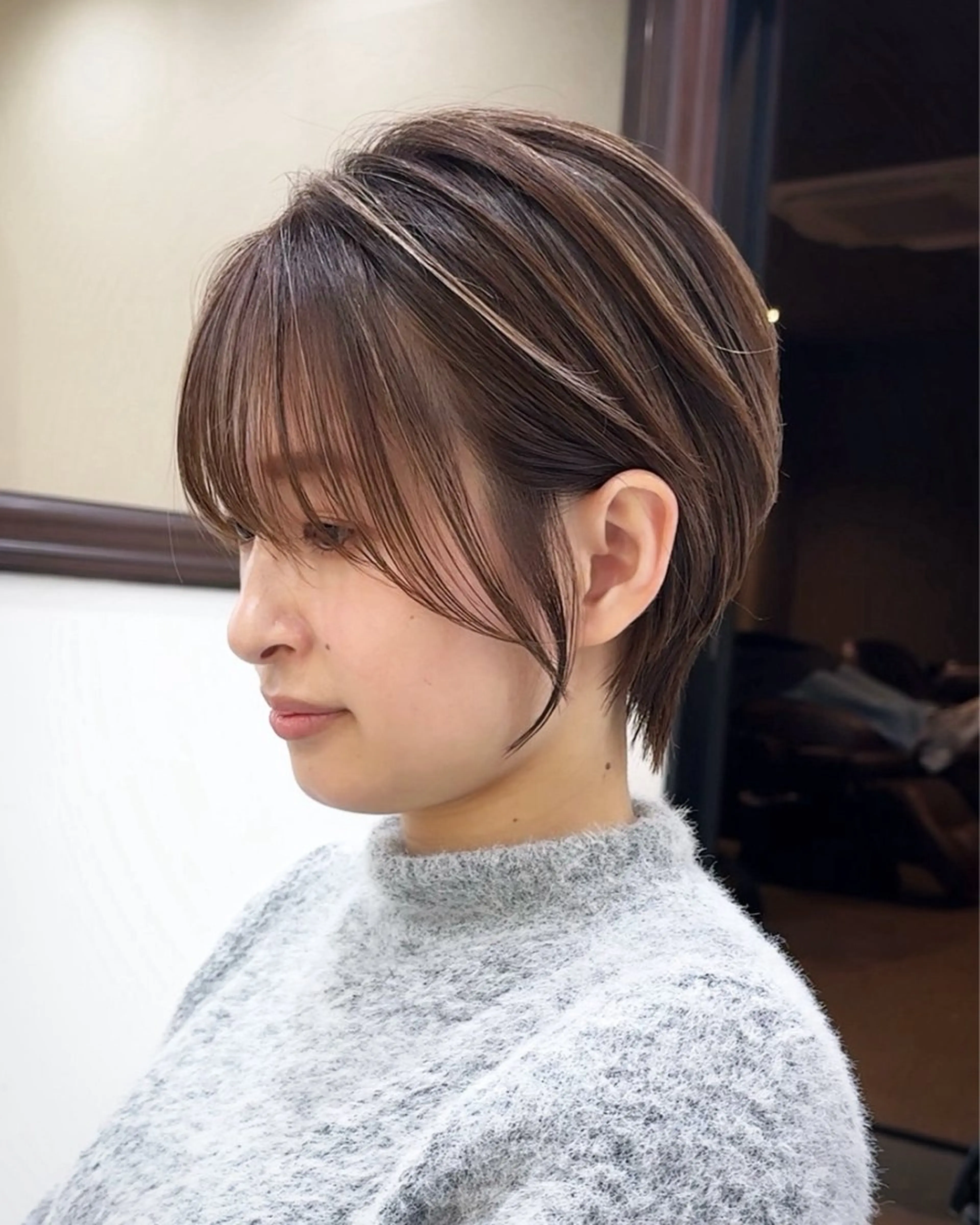 ショート カラー ショートボブ ハンサムショート 丸みショート ハイライトカラー ボブ Miyu’s渋谷所属・ショート/ハイライト 無料‼️愛斗のヘアスタイル