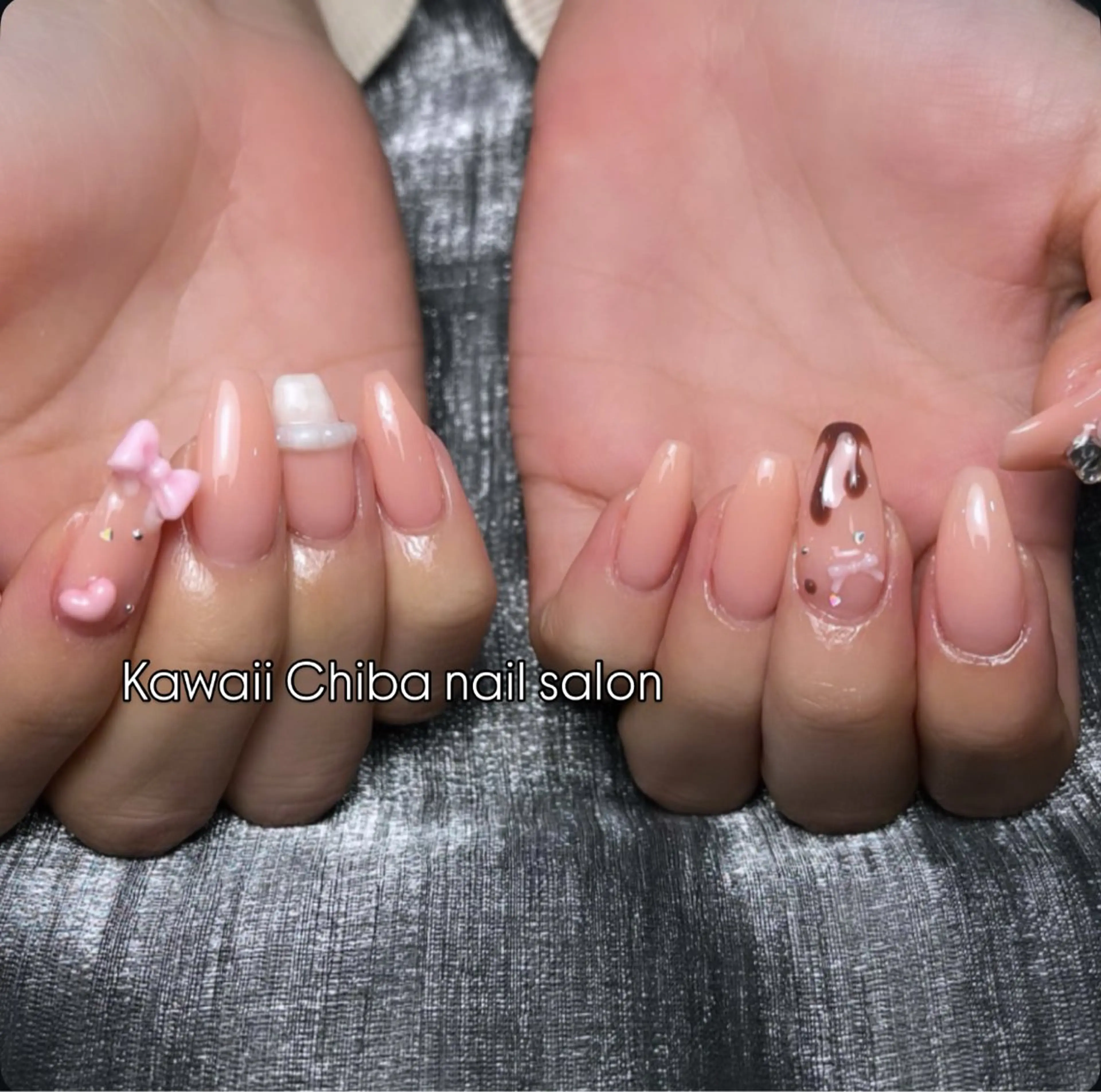 ネイル アートネイル 桜ネイル フラワーネイル ジェルネイル ガーリー ハンドネイル ハンドケア Kawaii Chiba nailのネイルデザイン