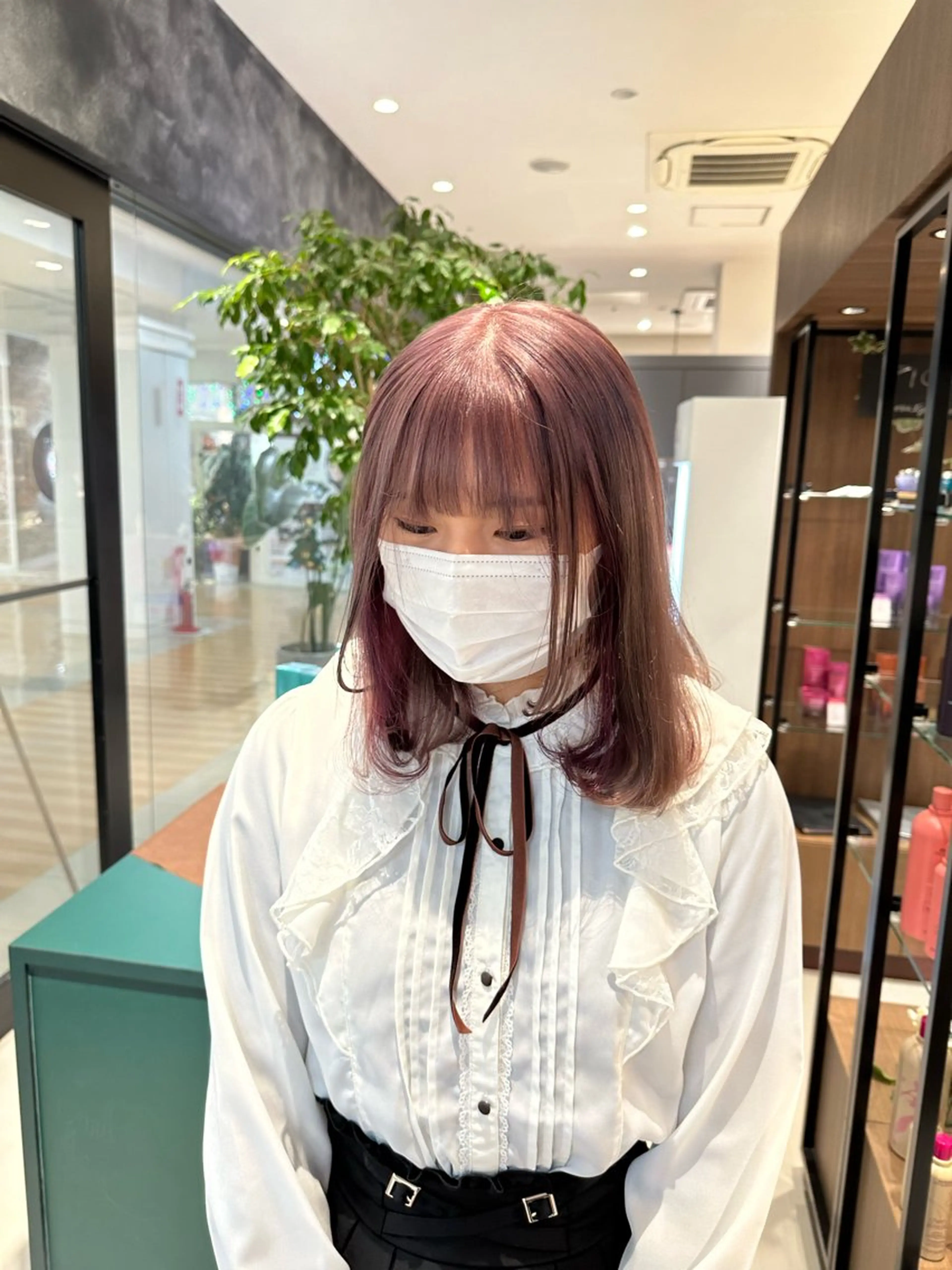 ミディアム カラー ラベンダーカラー ラベンダーピンク ピンクカラー rilliant所属・中原 つくしのヘアスタイル