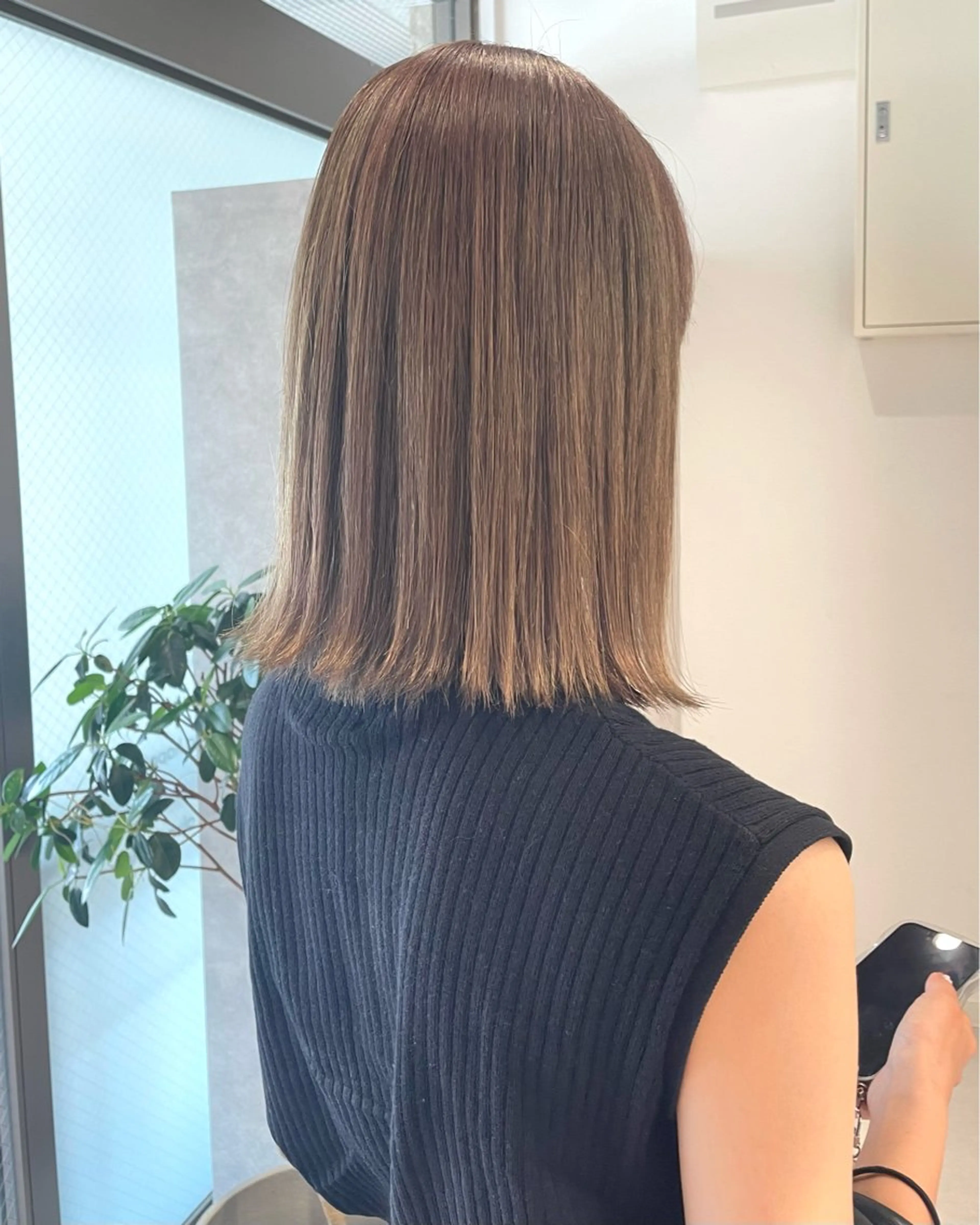 ミディアム カラー デザインパーマ/ 艶カラー/ボブのヘアスタイル