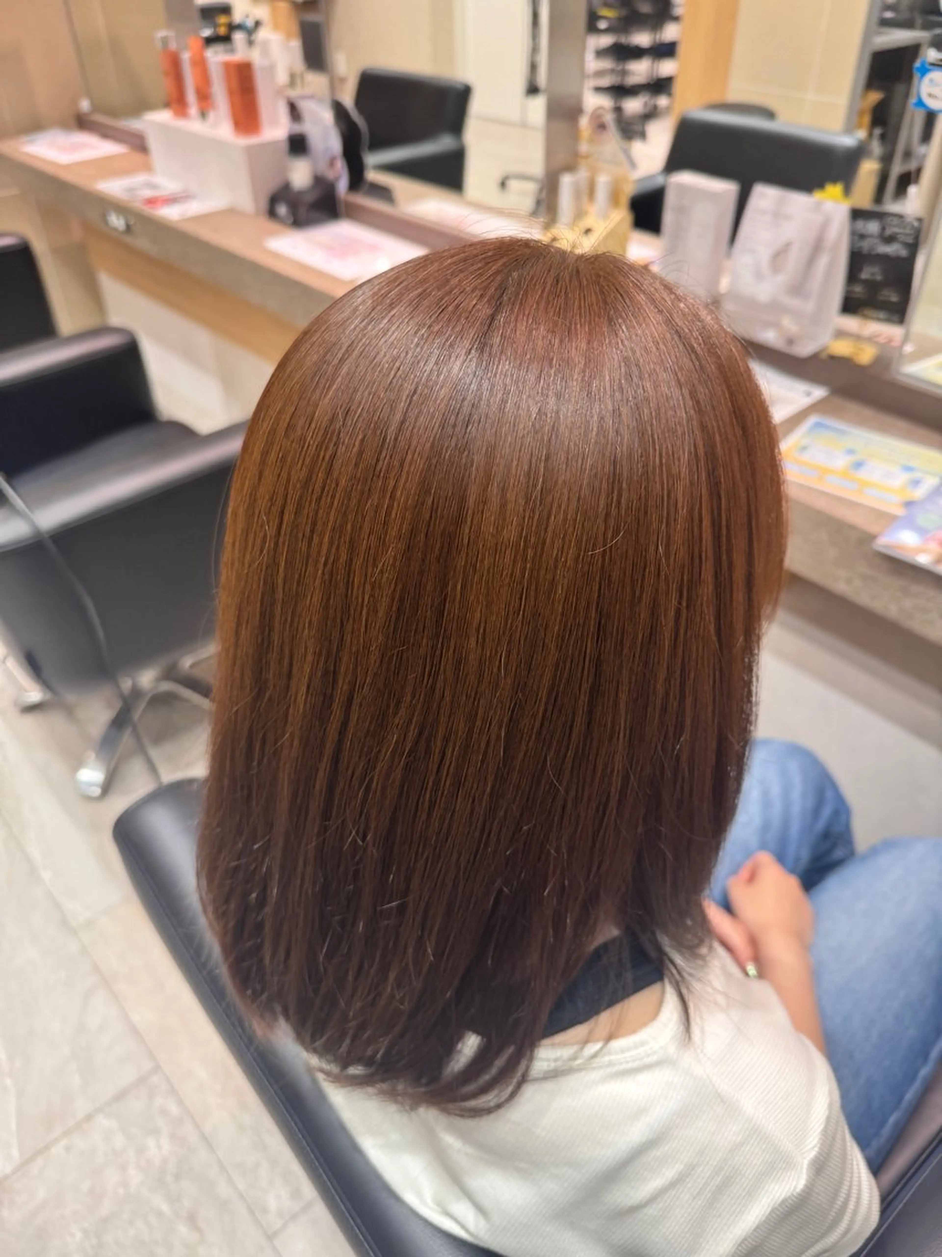 ミディアム カラー ベージュカラー ブリーチ ブラウンカラー ブラウンベージュ ブリーチなしカラー ヘアカラー トリートメント sakura❀/板橋 モデル募集中🪄︎︎のヘアスタイル