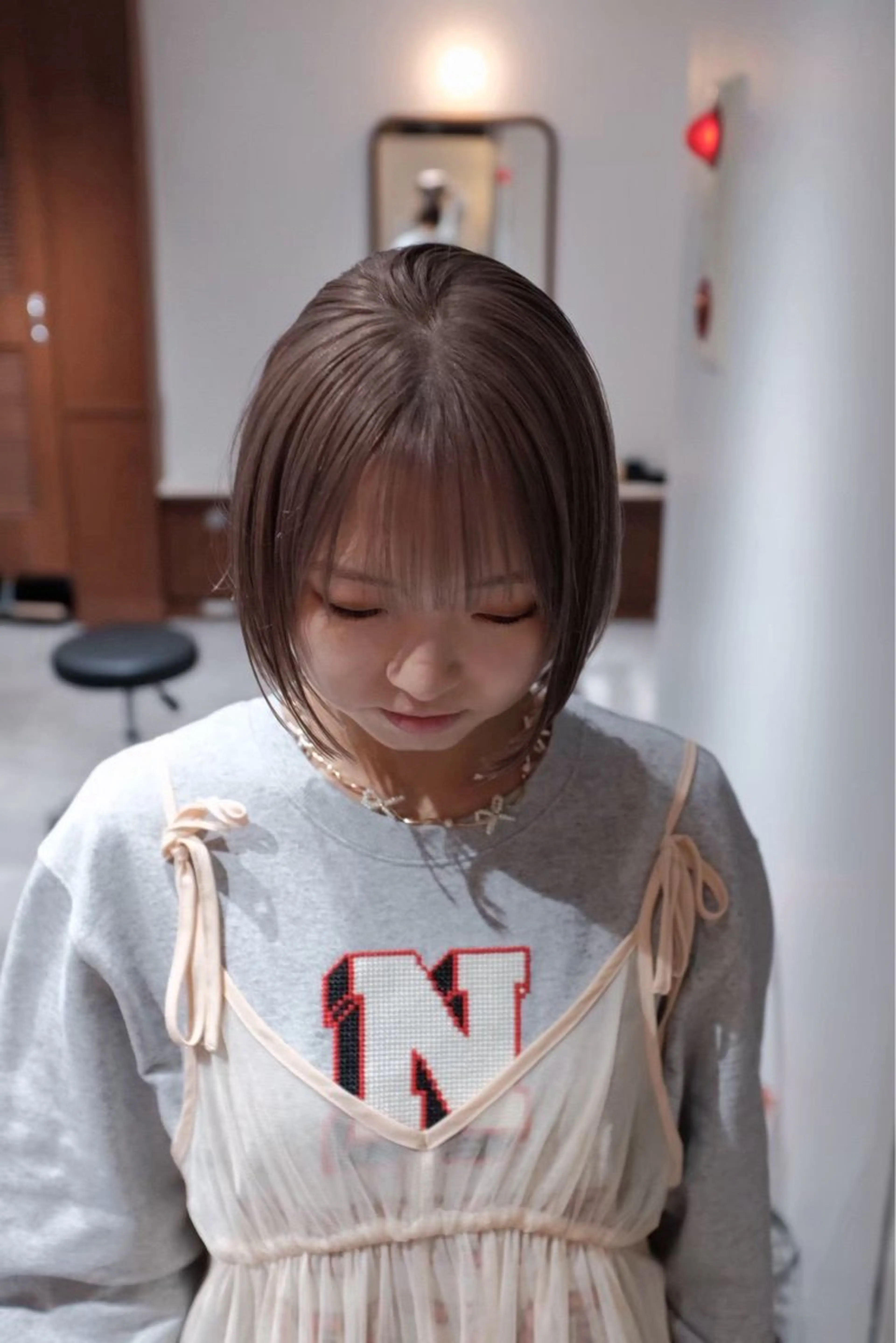 ミディアム カラー ヘアアレンジ カット ヘアカラー トリートメント OPUSダブルカラー ケアブリーチのヘアスタイル