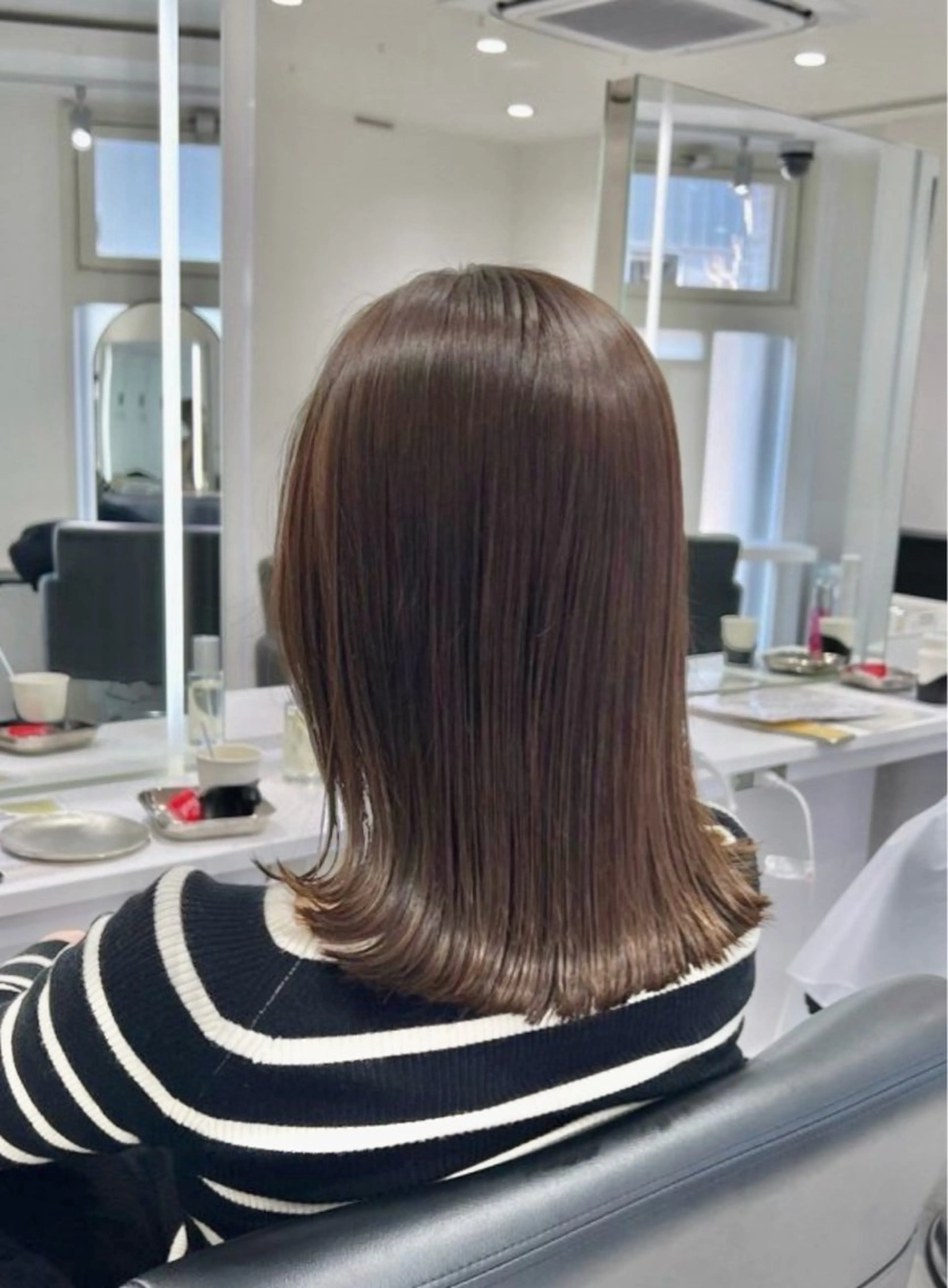 ミディアム カラー ヘアカラー トリートメント ヘアセット グレージュ/ベージュ /経堂/sana🌱のヘアスタイル