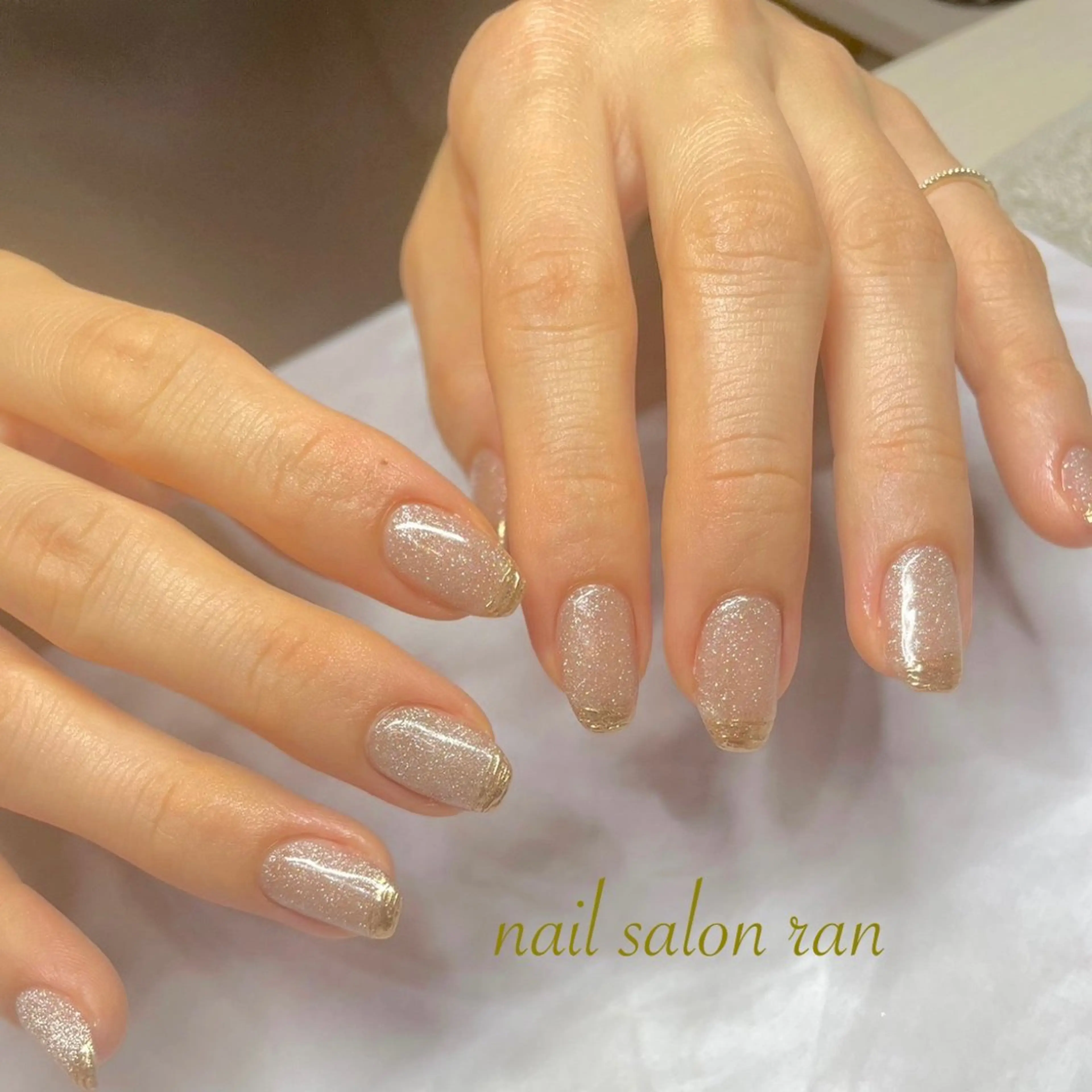 ネイル フレンチネイル ゴージャス マグネットネイル ミラーネイル シンプルネイル ハンドネイル ハンドケア nailsalon ranのネイルデザイン