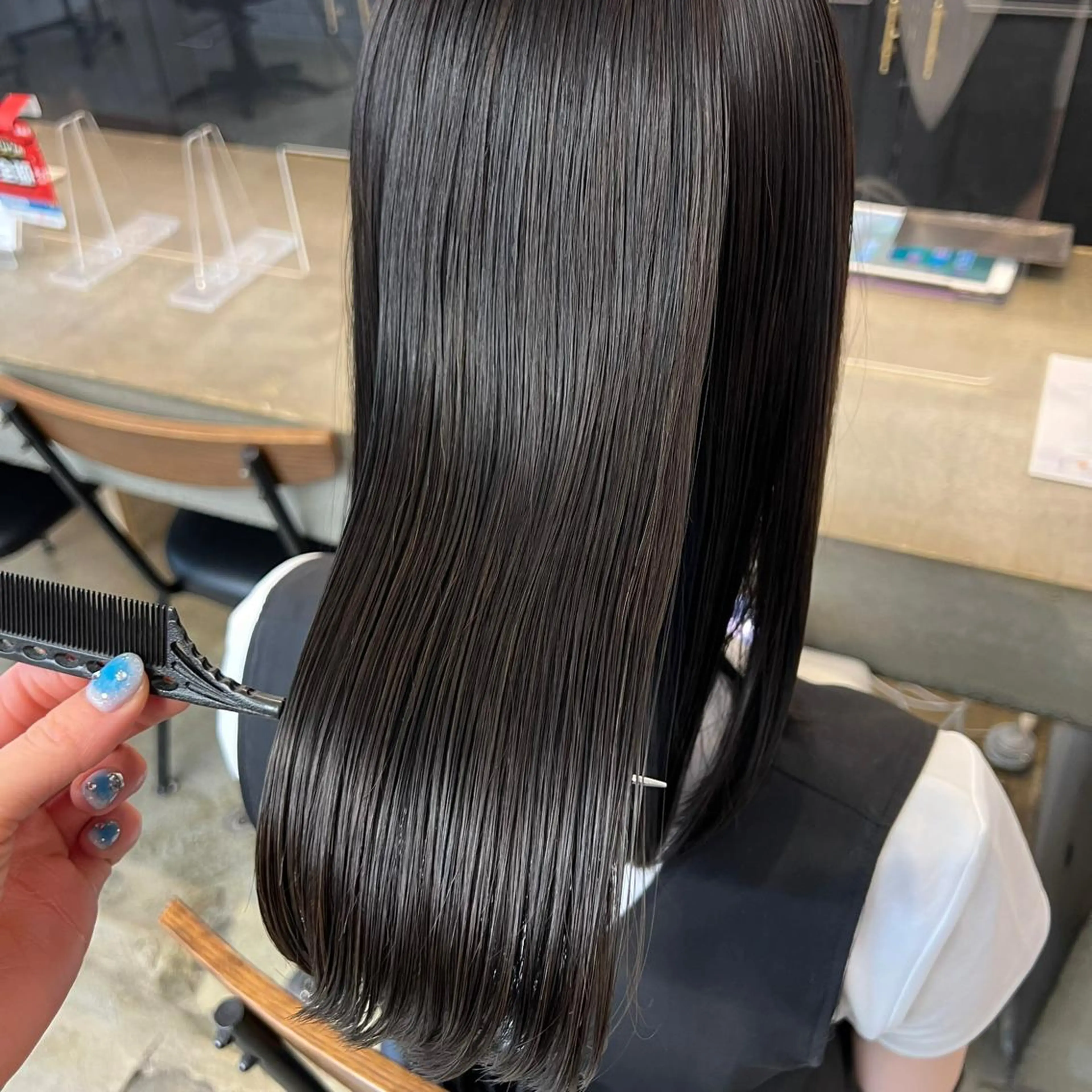 ロング ロング カット 縮毛矯正 トリートメント 🌙透明感カラー✖︎ カンナ🌙のヘアスタイル