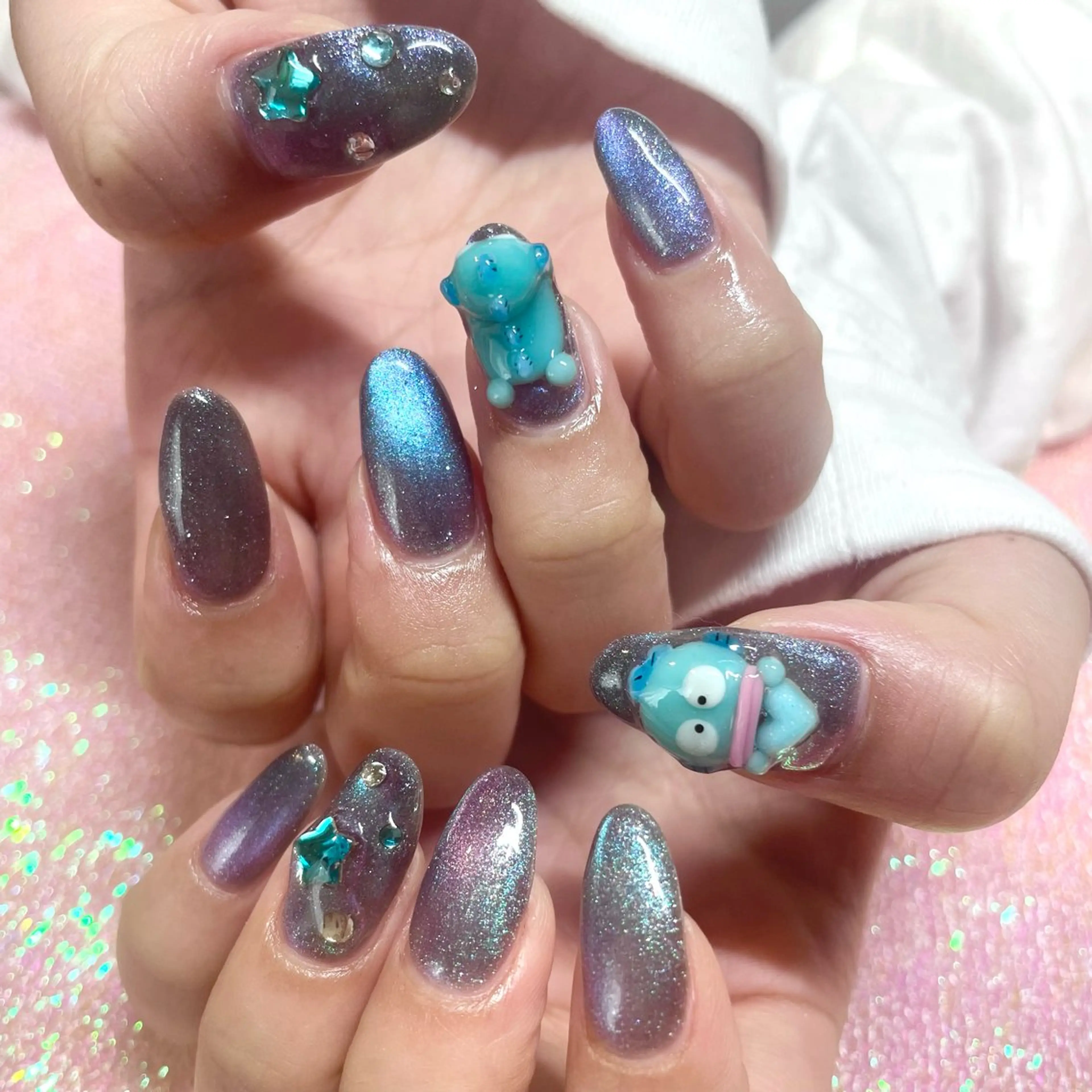 ネイル マグネットネイル ハンドネイル Nail ヌシん家 AKANEのネイルデザイン