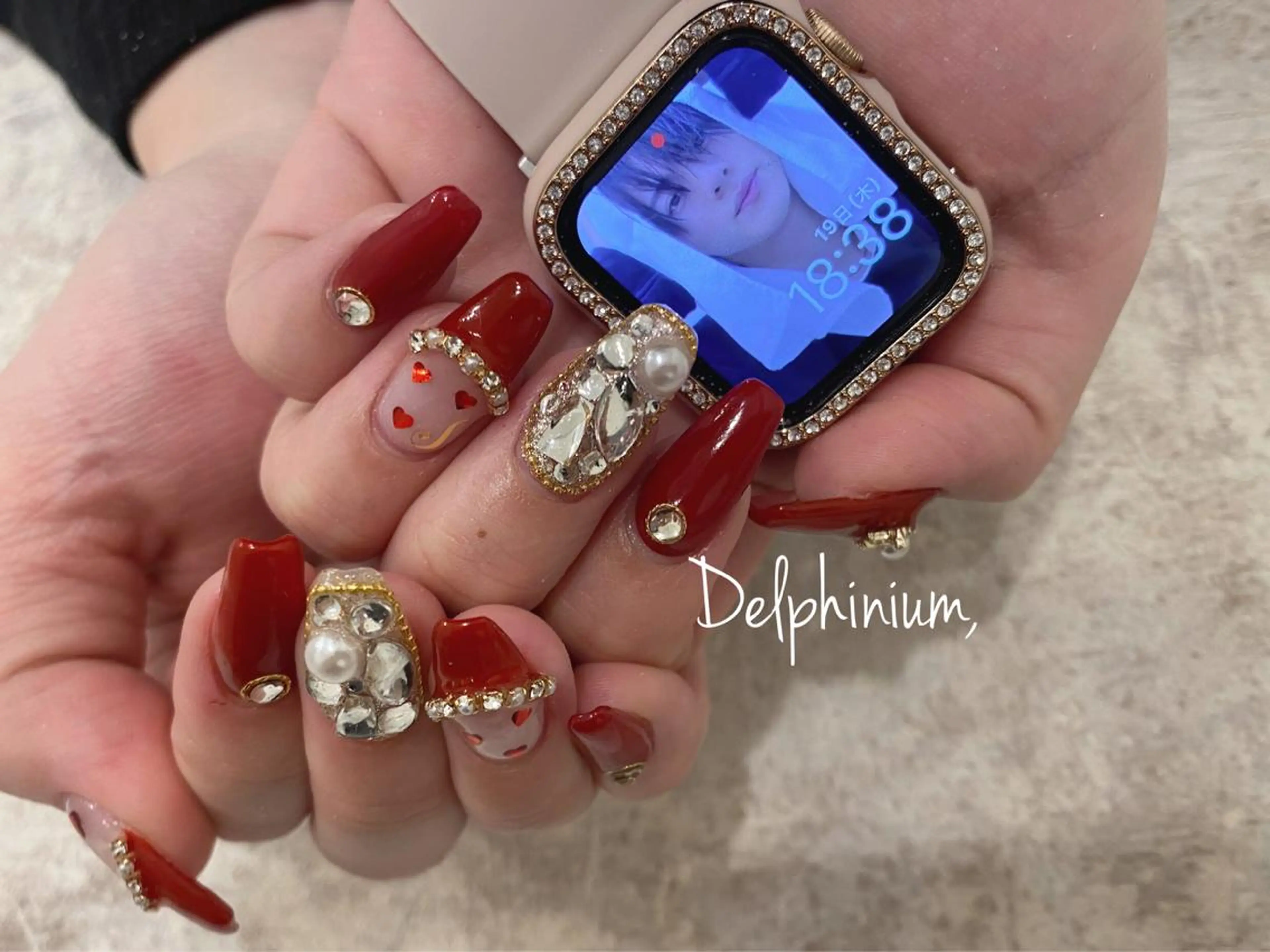 ネイル バレンタイン ハンドネイル 岡本 友恵のネイルデザイン