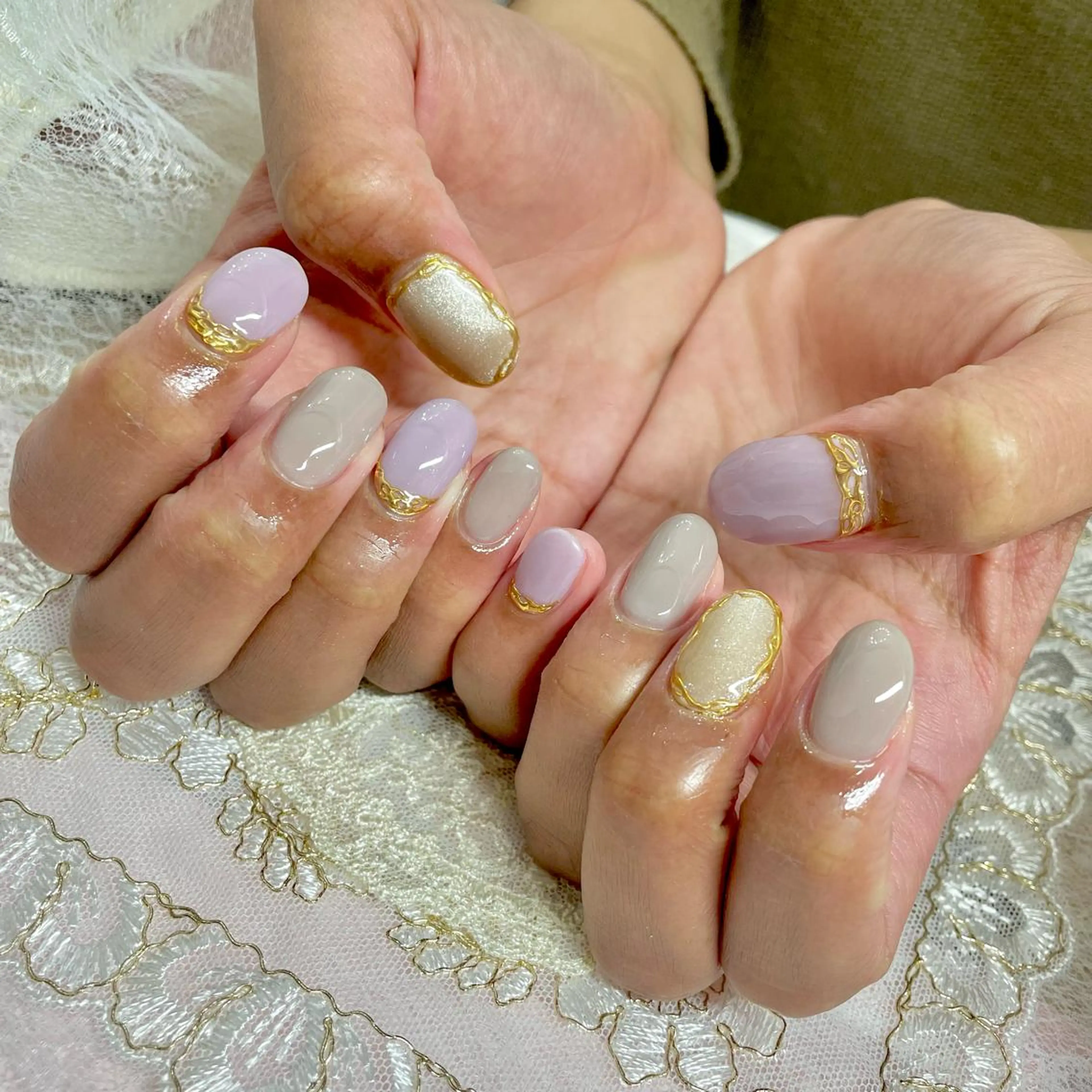 ネイル アートネイル オーロラネイル 成人式 ジェルネイル 卒業式 J terrace Nailのネイルデザイン