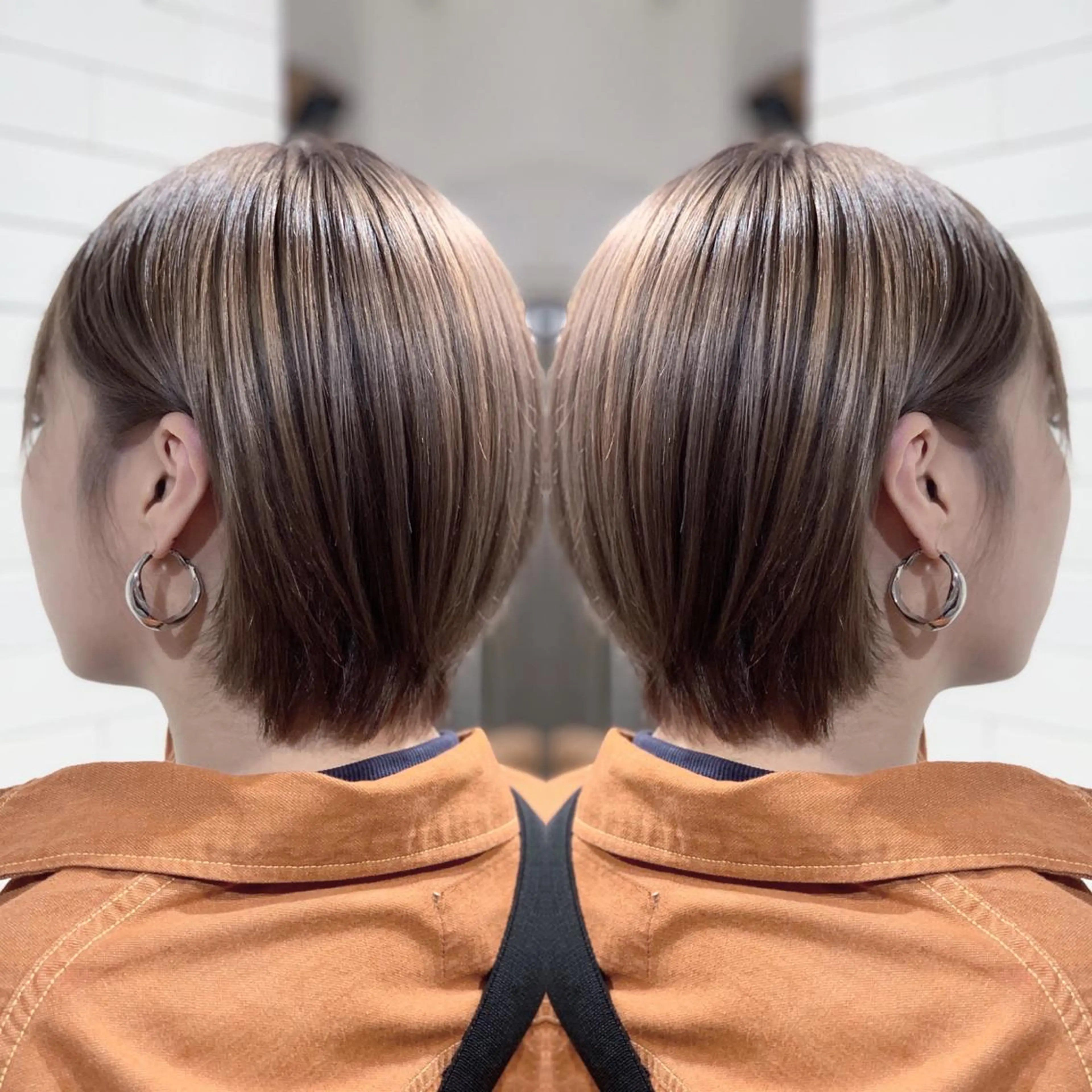 ショート カラー ヘアアレンジ ヘアカラー トリートメント 髪質改善×ハイトーン 中田啄也のヘアスタイル