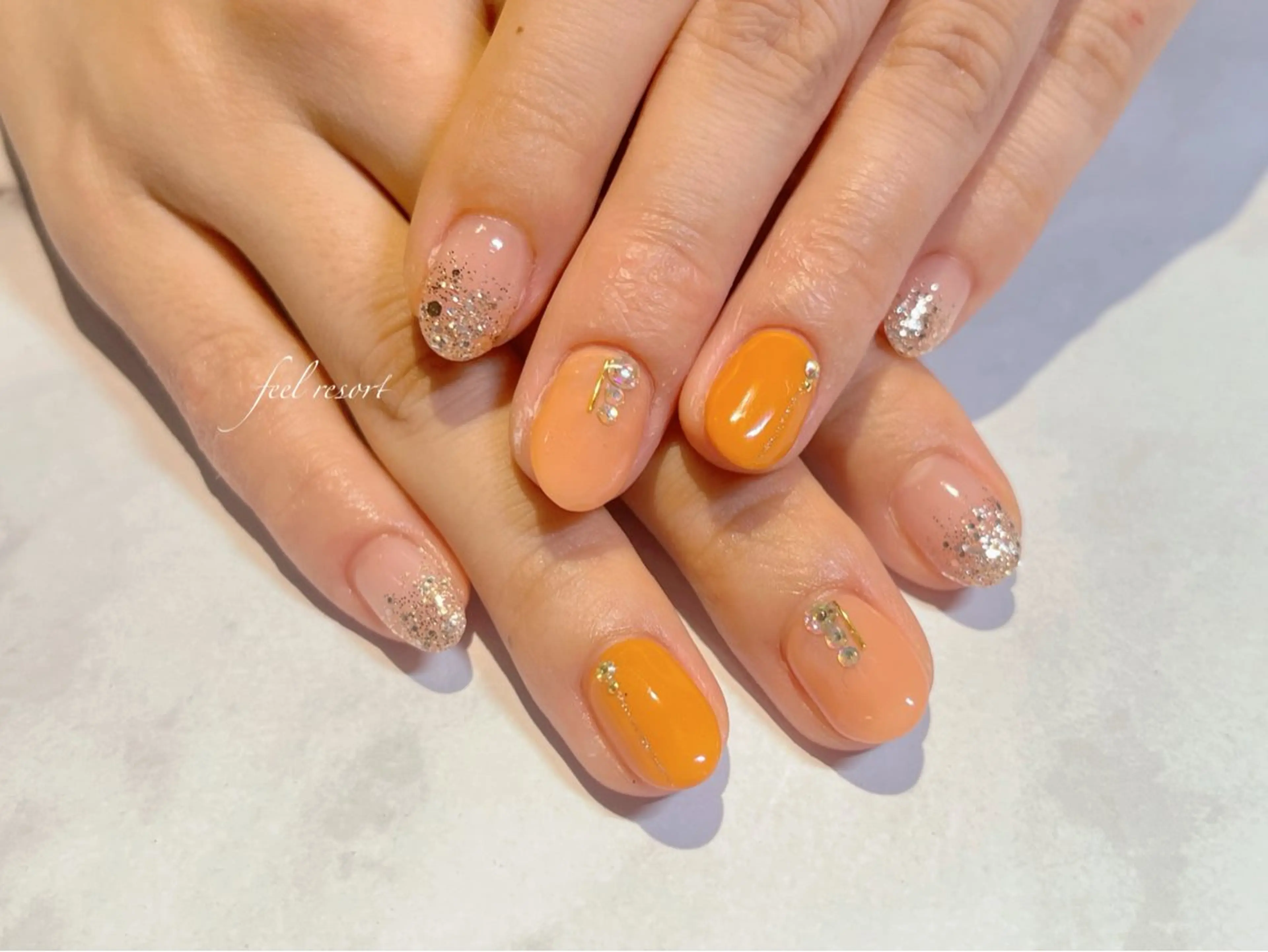 ネイル 長さ出し フットネイル フレンチネイル ジェルネイル ガラスフレンチ ハンドネイル Lien（リアン） 銀座駅6分のネイルデザイン