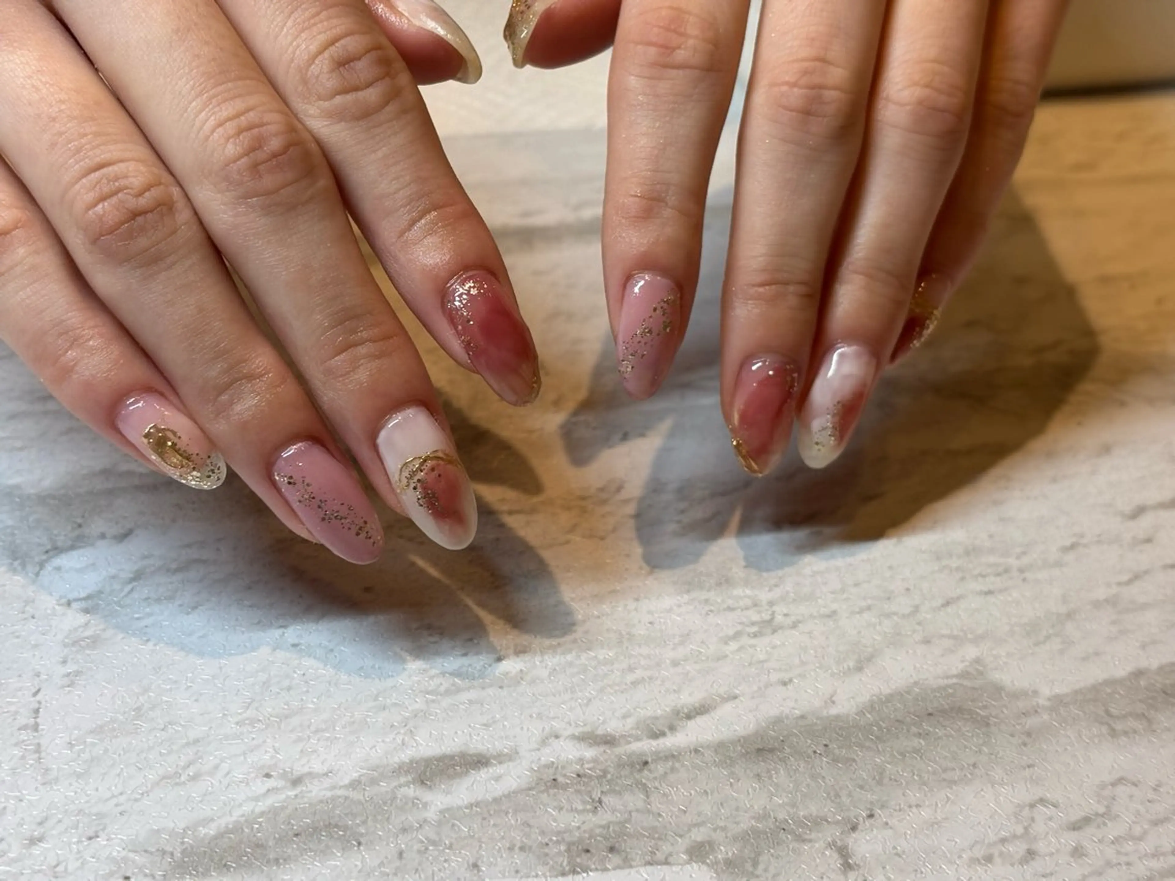 ネイル ニュアンスネイル ピンク フットネイル Bibinail ☆namiのネイルデザイン