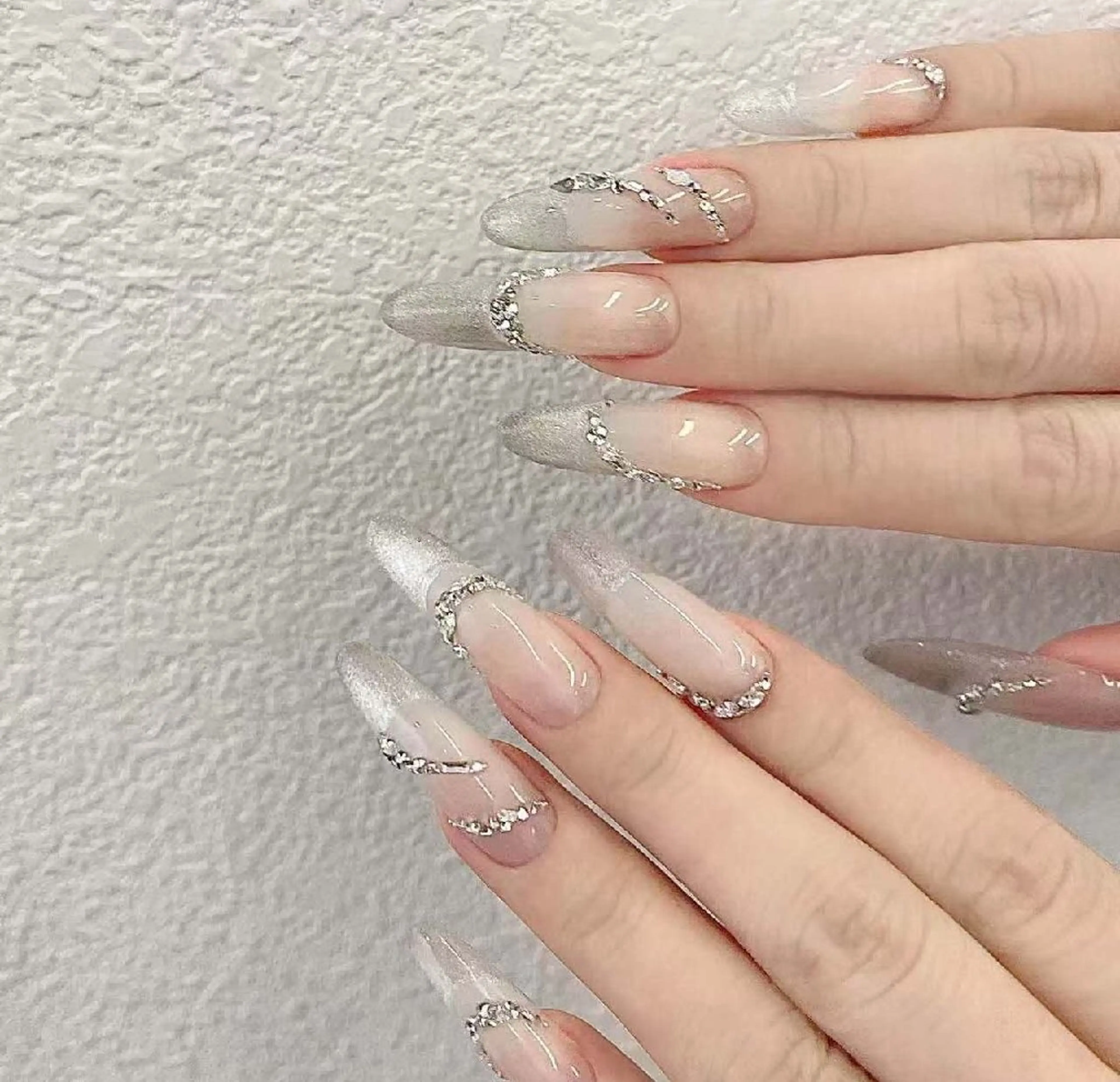 ネイル フラワーネイル フレンチネイル ジェルネイル ガラスフレンチ ハート ハンドネイル Oomiya 服部のネイルデザイン