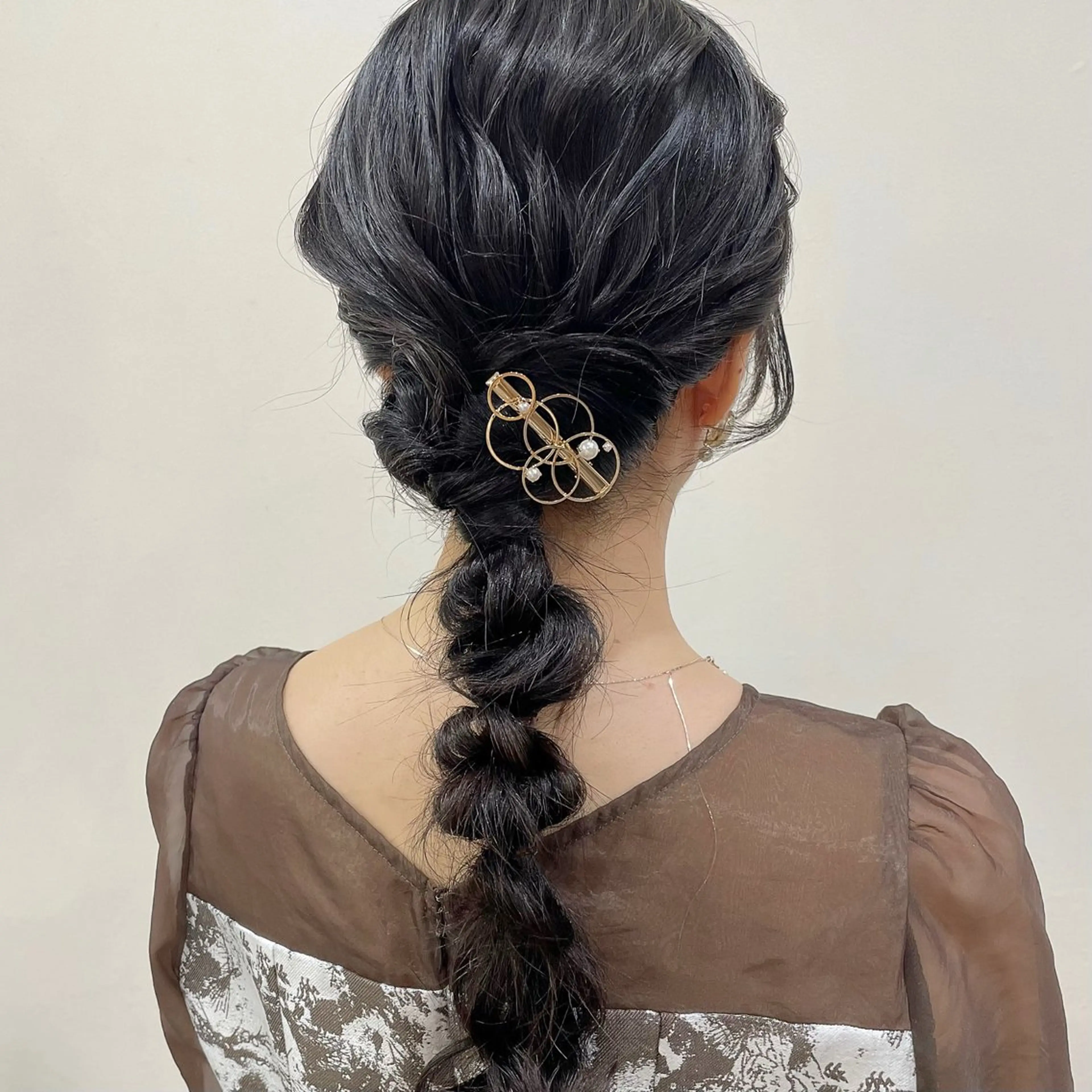 セミロング ヘアアレンジ 韓国風パーマ/ヘア セット/店長みづきのヘアスタイル