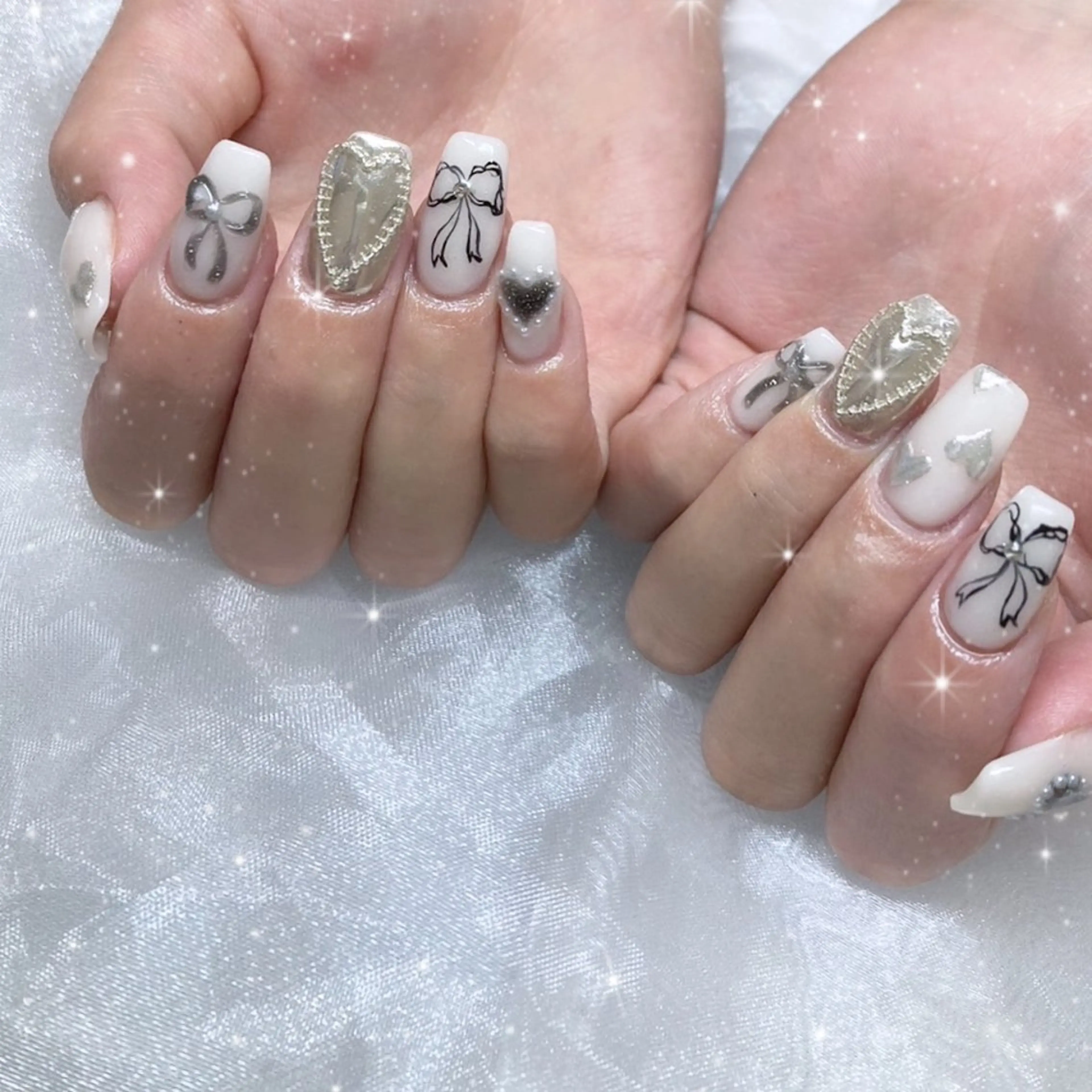 ネイル ガーリー ハンドネイル Blue daisy所属・Blue daisy 栄本店のネイルデザイン