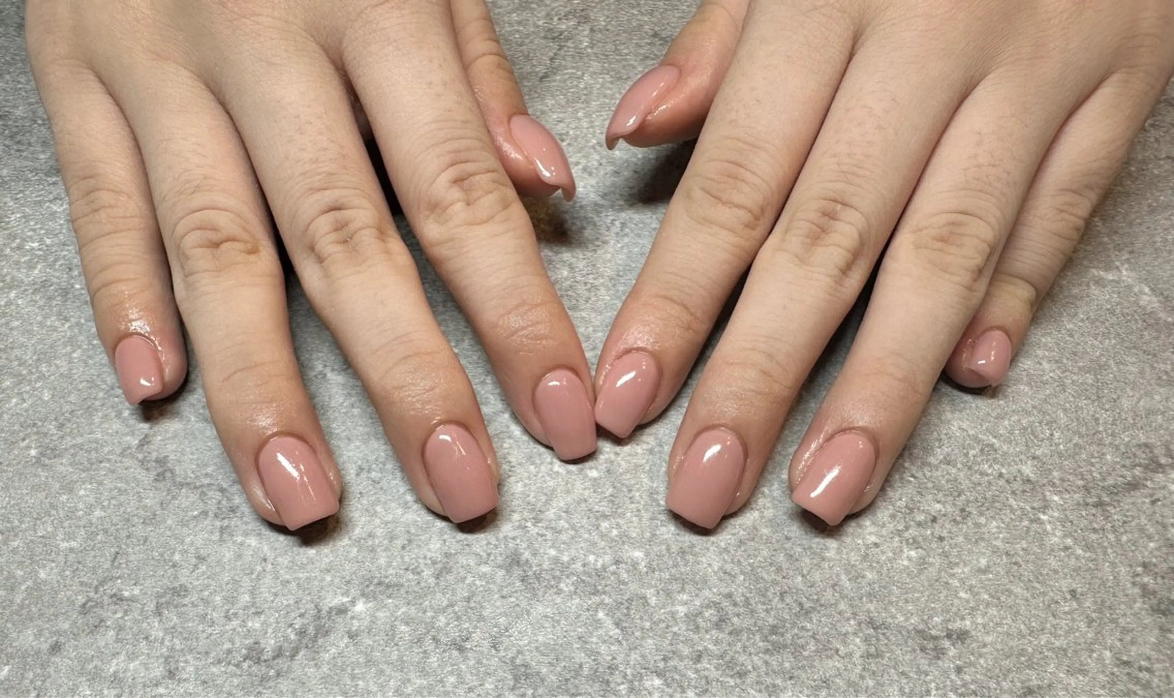 ネイル ワンカラーネイル ピンク ネイルサロンW【深江橋店】所属・MA RIEのネイルデザイン