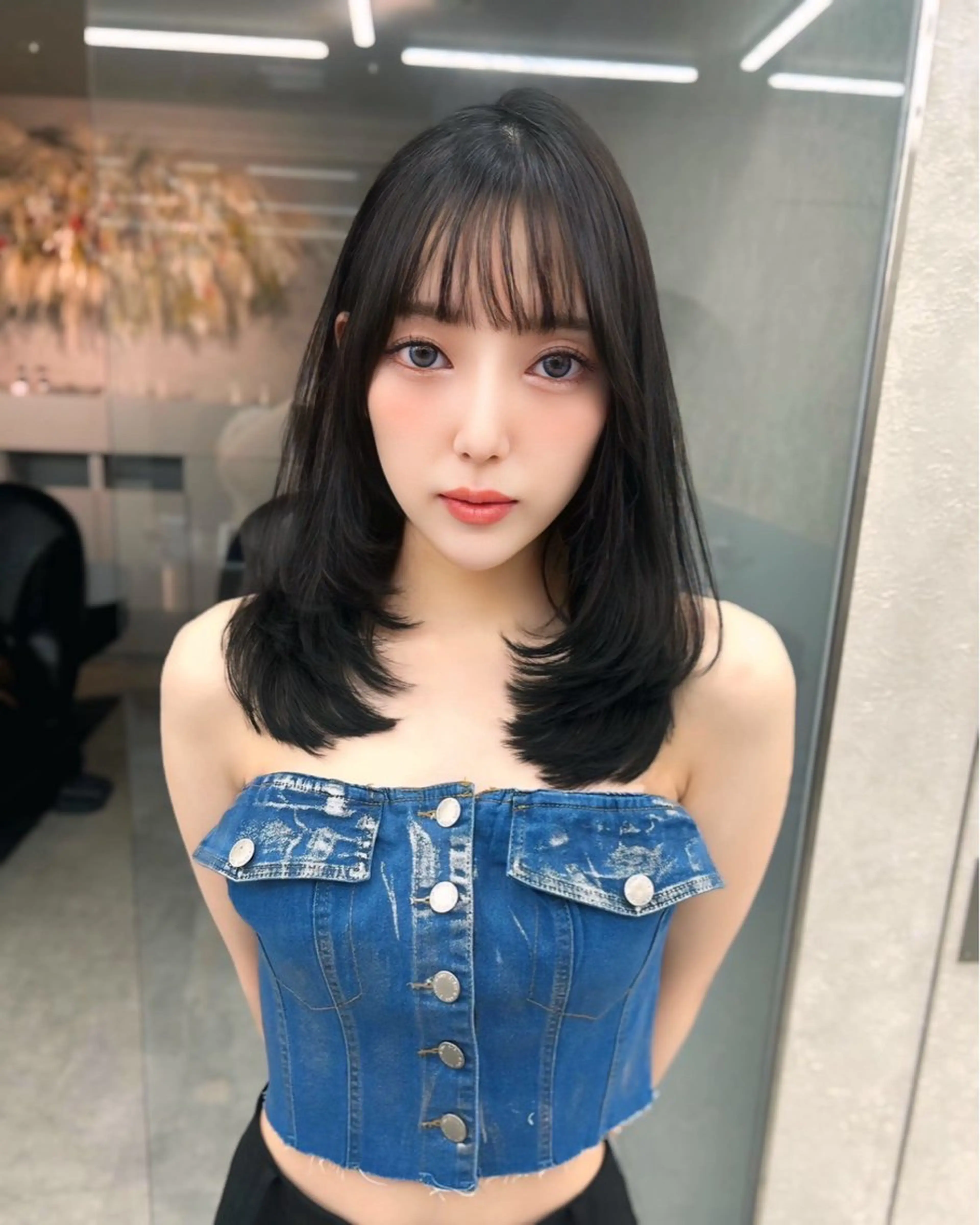 セミロング 🎀大川 錬🎀 ブリーチなしWカラーのヘアスタイル