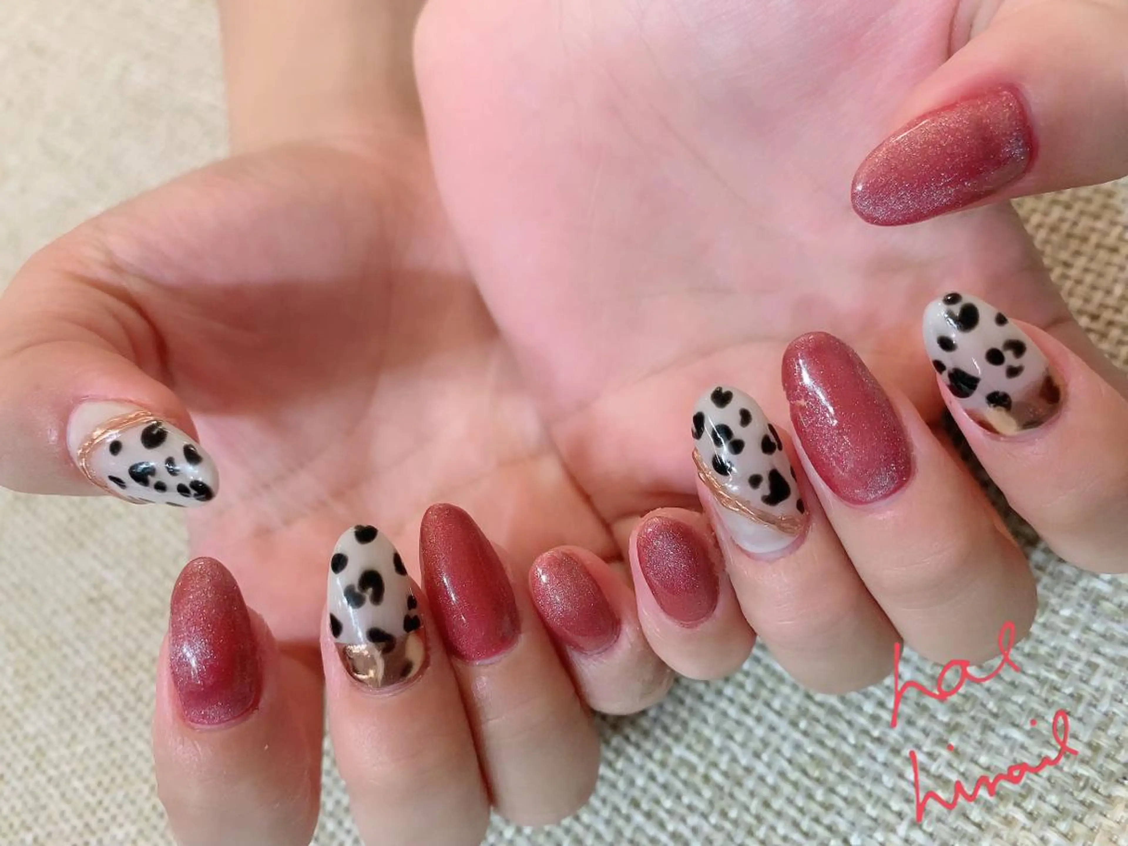 ネイル マグネットネイル ミラーネイル はるひな ねいるのネイルデザイン