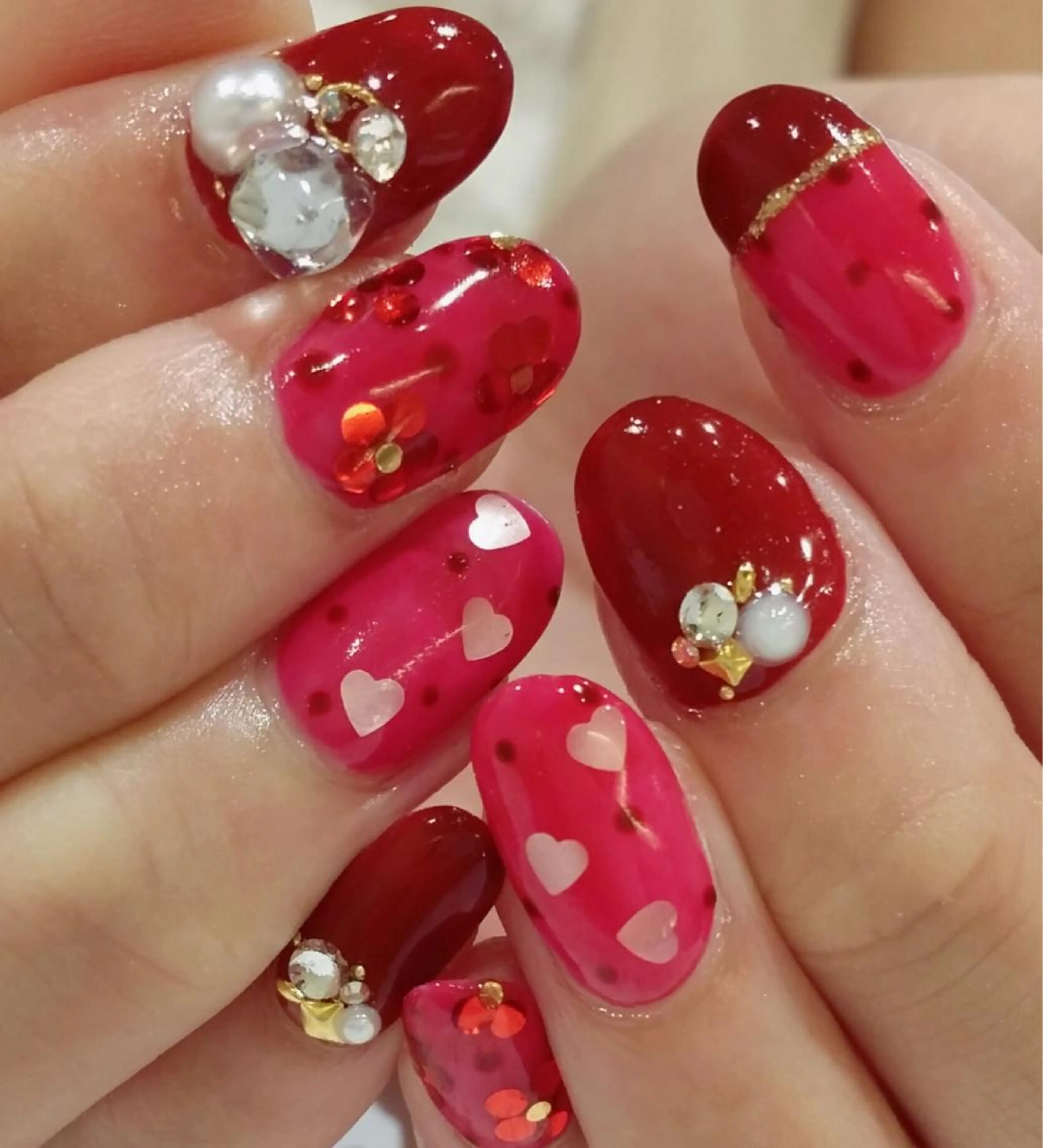 ネイル ハート バレンタイン fufu la.のネイルデザイン