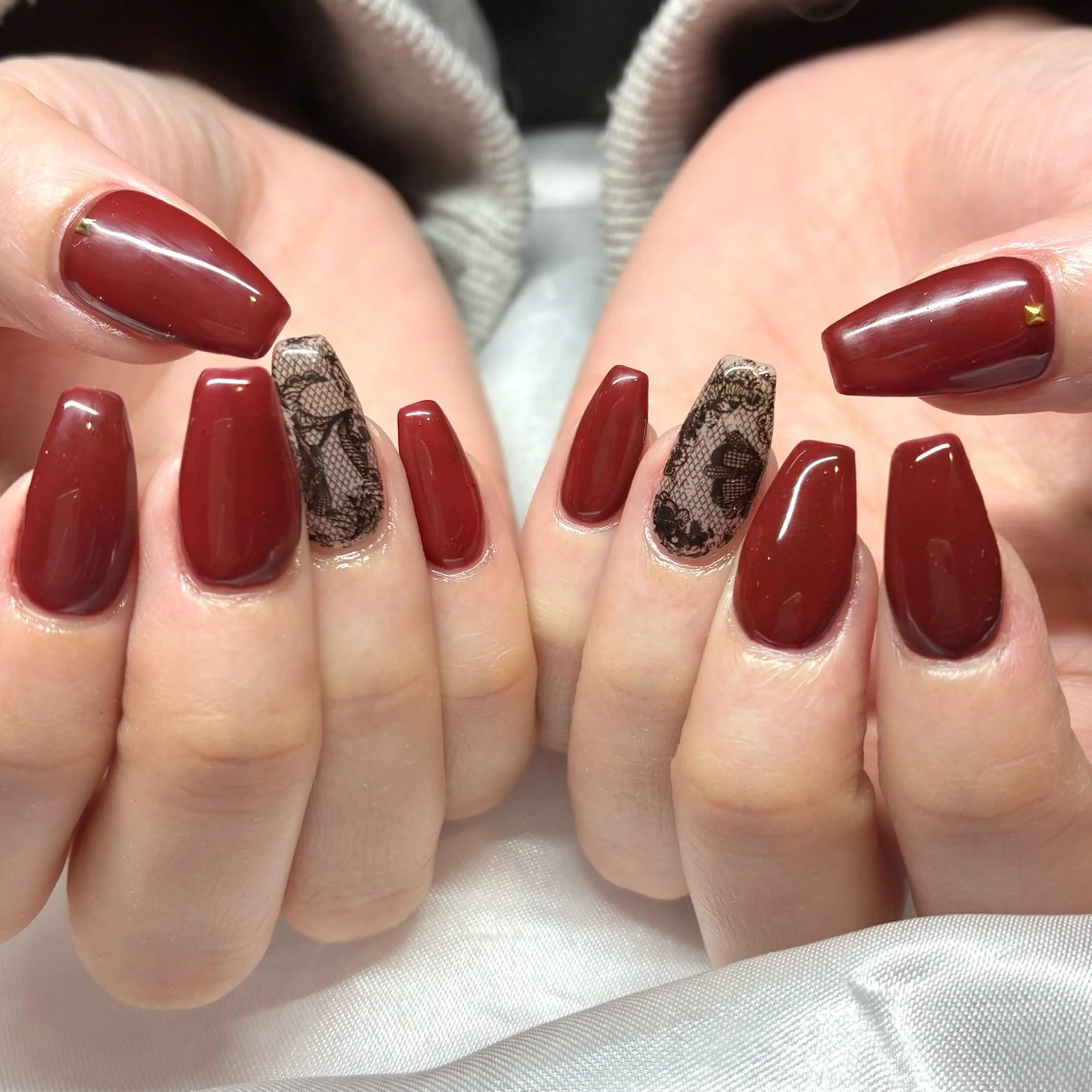 ネイル レース ハンドネイル Nail ヌシん家 AKANEのネイルデザイン