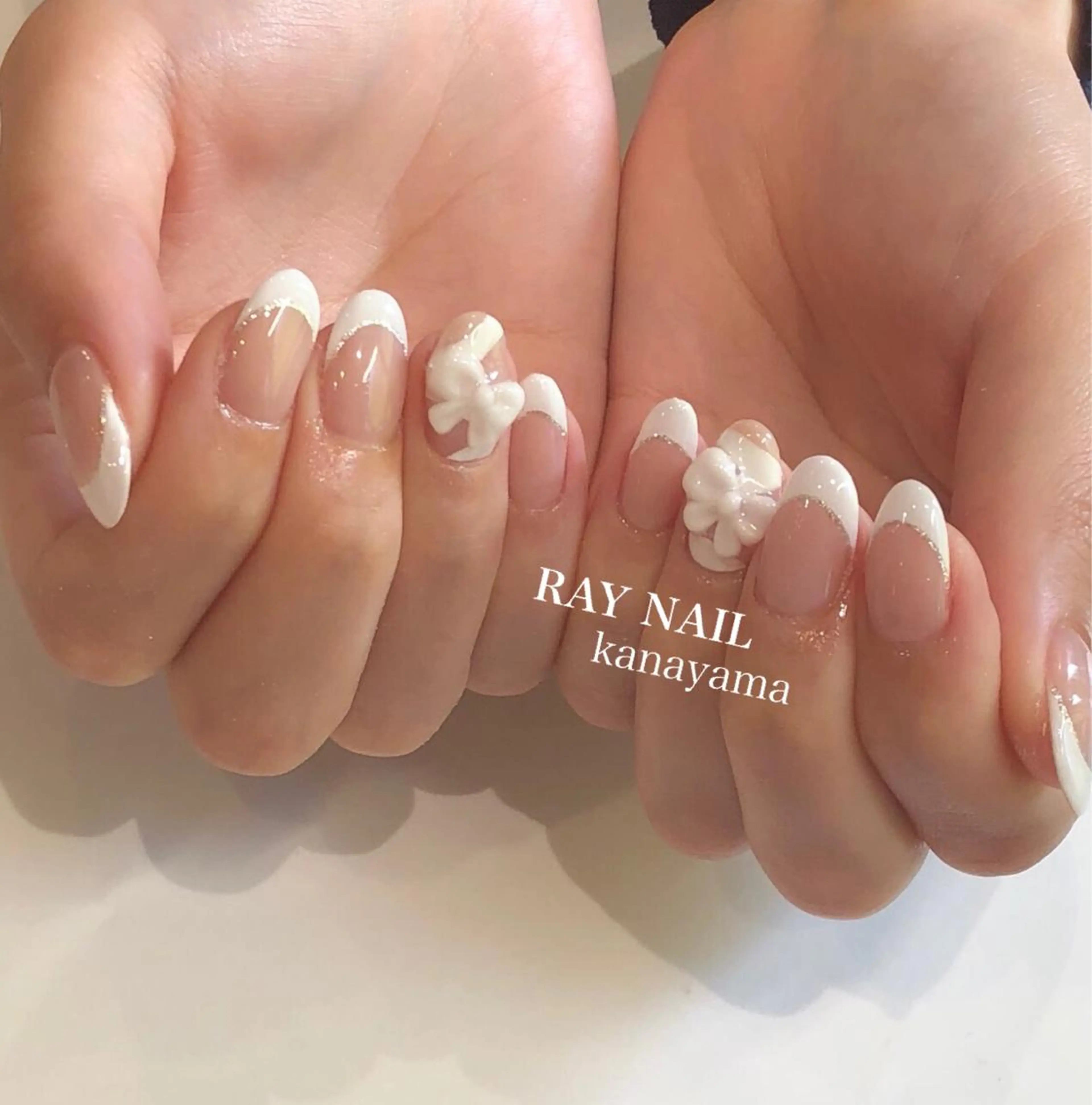 ネイル フレンチネイル リボン Can Nail　栄店　【キャンネイル】所属・後藤今日子 CANNAIL栄店のネイルデザイン