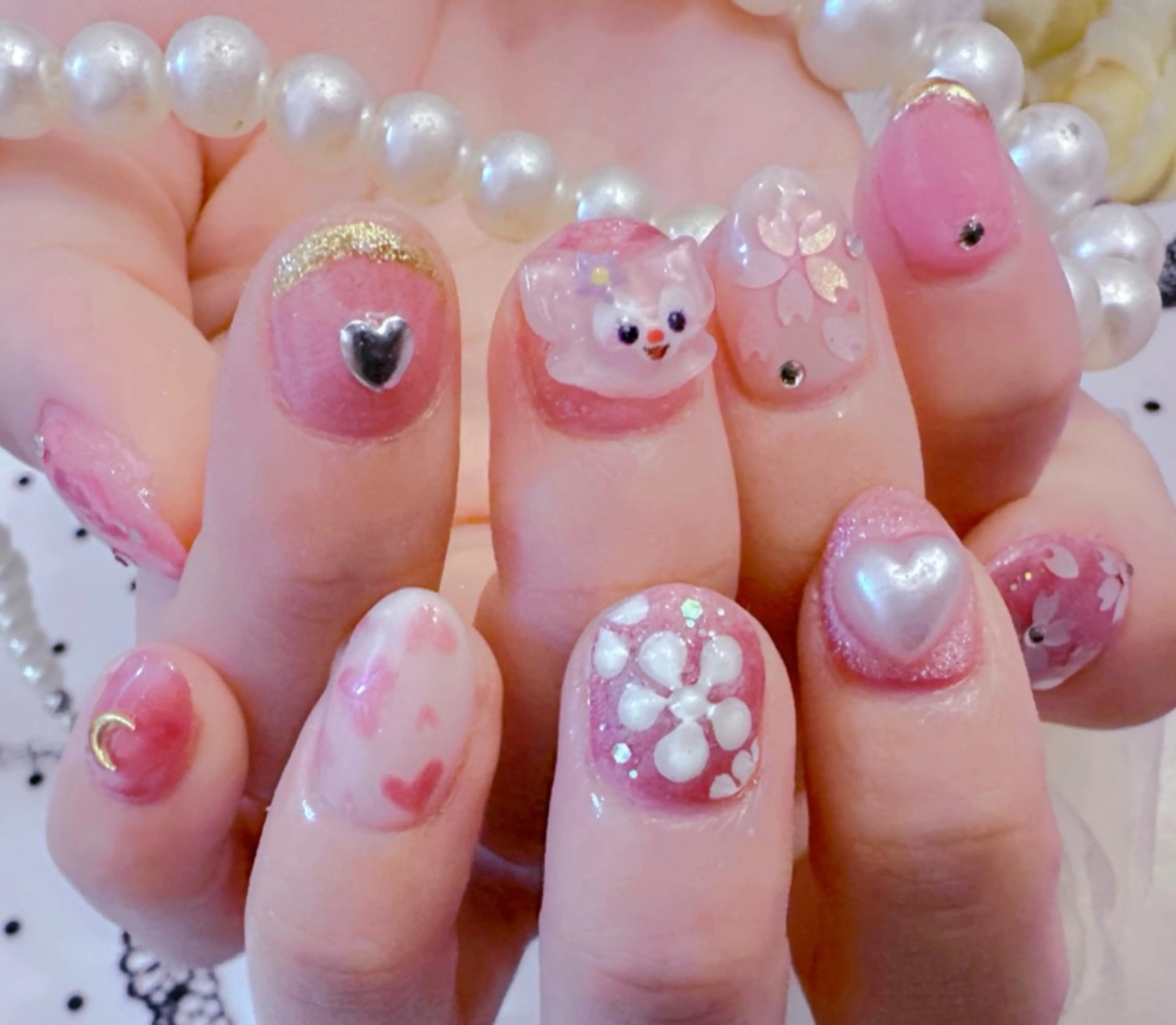 ネイル アートネイル 長さ出し フラワーネイル ジェルネイル 持ち込み LUCIA(ルシア）所属・LUCIA 南柏ネイルサロンのネイルデザイン