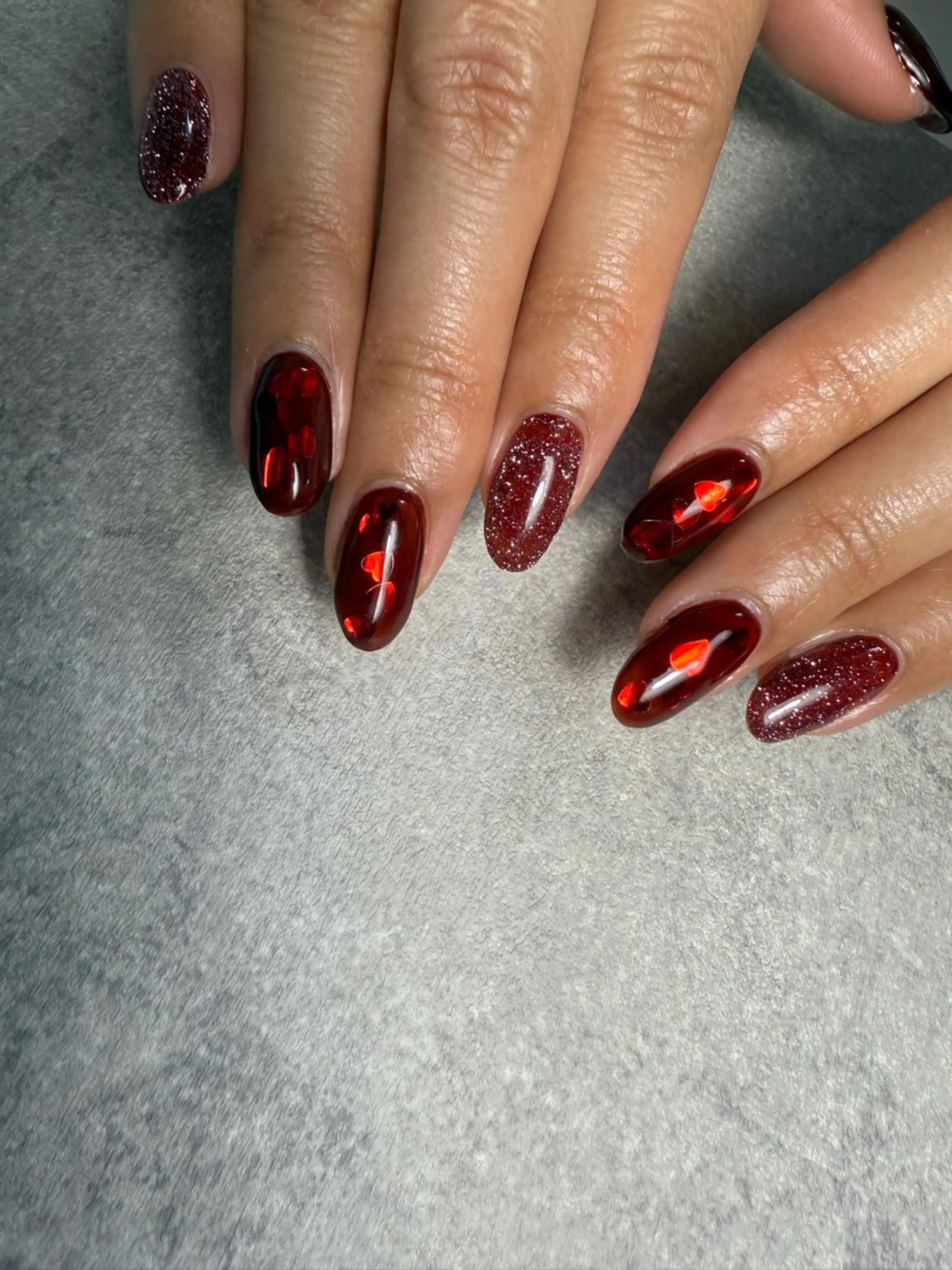 ネイル ハート バレンタイン 北小岩ネイリスト吉田 由圭のネイルデザイン