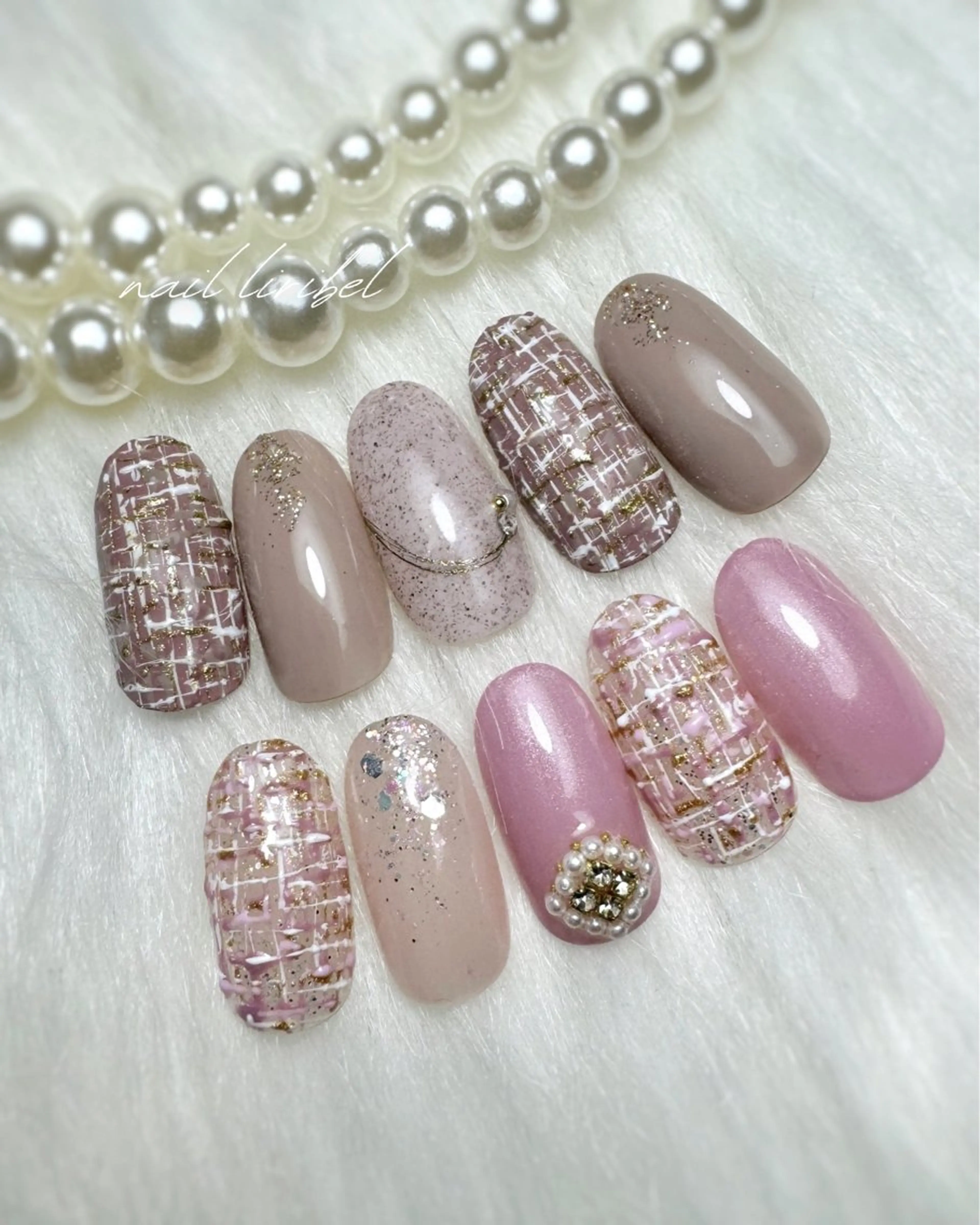 ネイル ツイードネイル ハンドネイル Nail Liribelのネイルデザイン