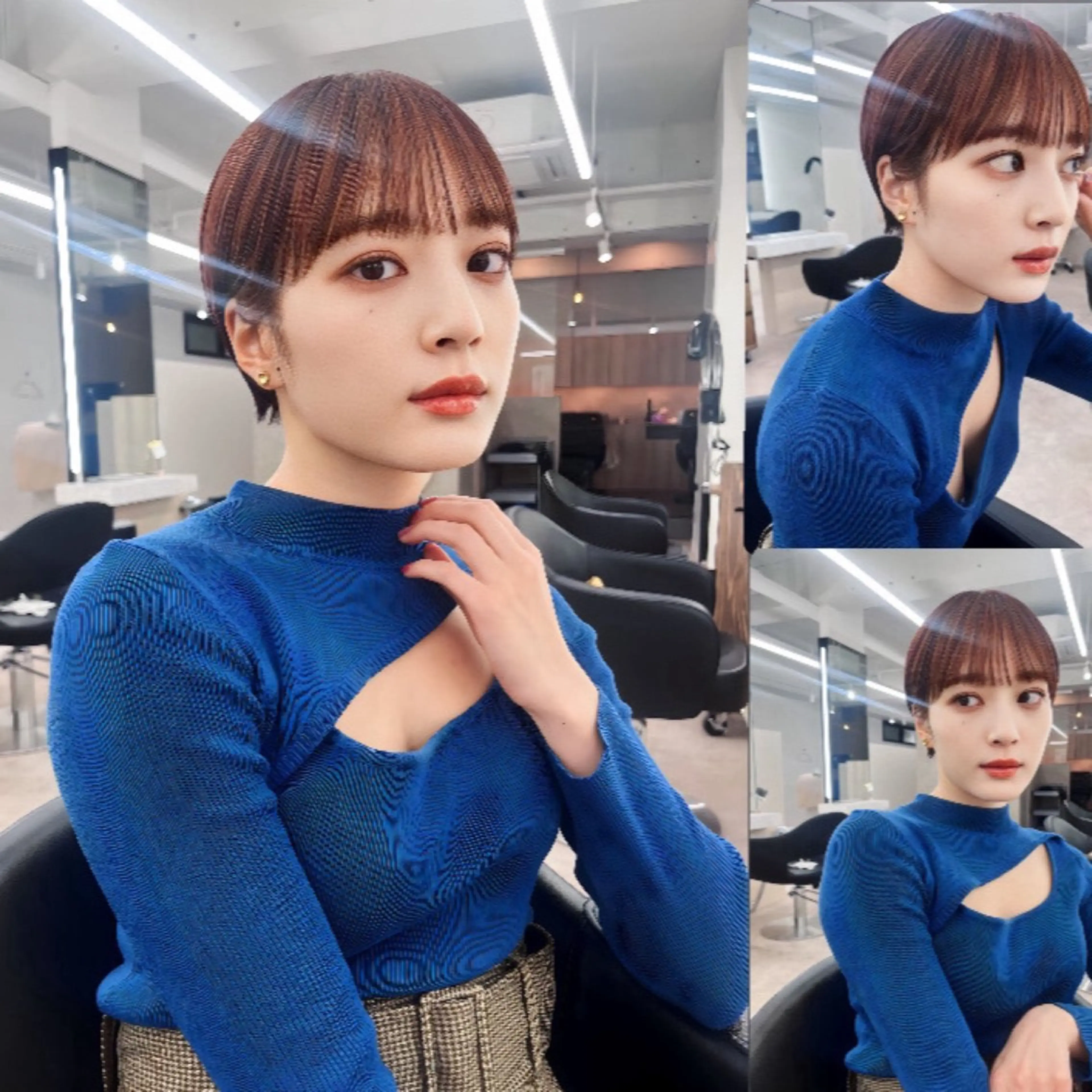 ショート カラー ショートボブ ハイライトカラー ボブ ハイライト ショートヘア ショートヘア特化 岡安優太のヘアスタイル