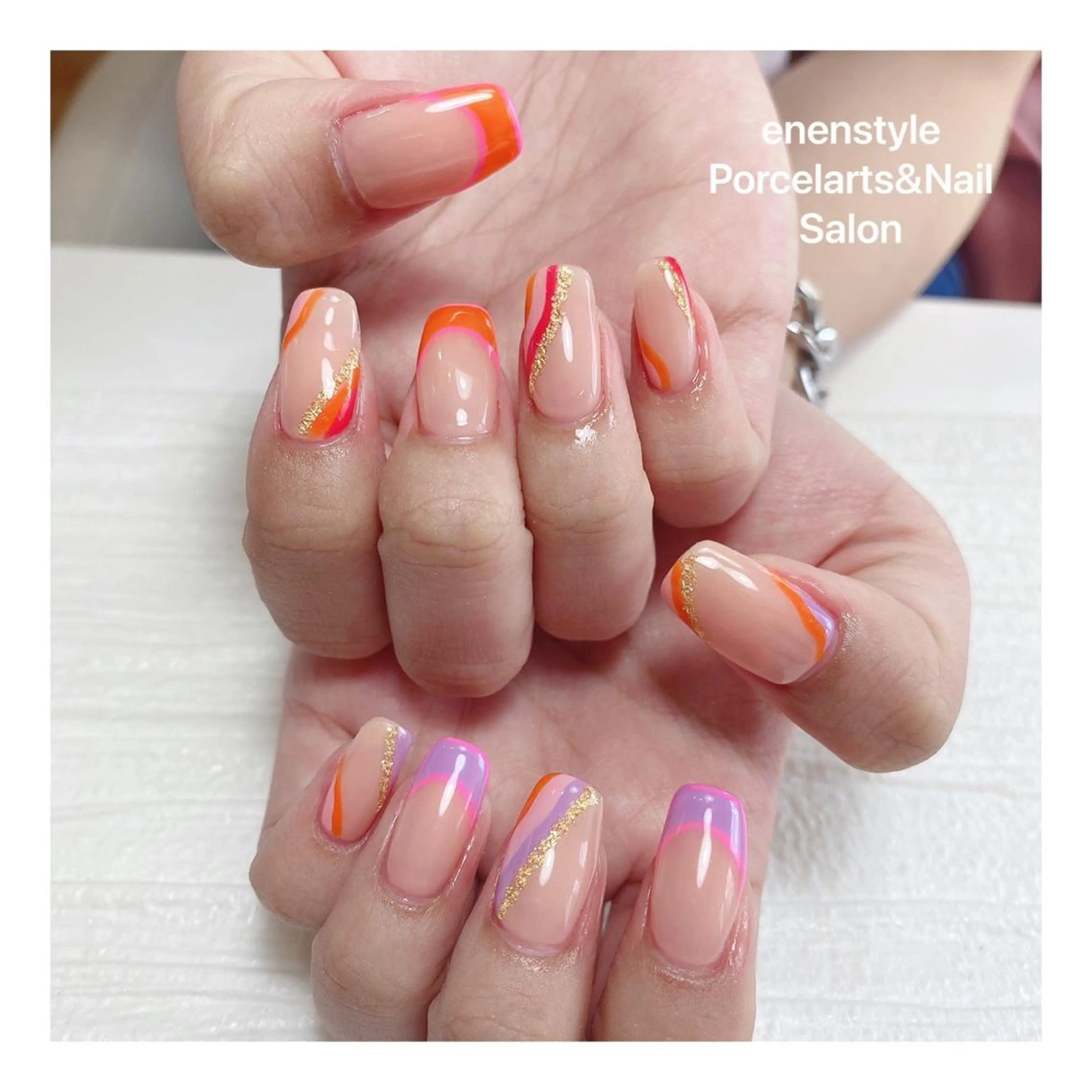 ミディアム ネイル ハンドネイル 👑enen style👑のネイルデザイン