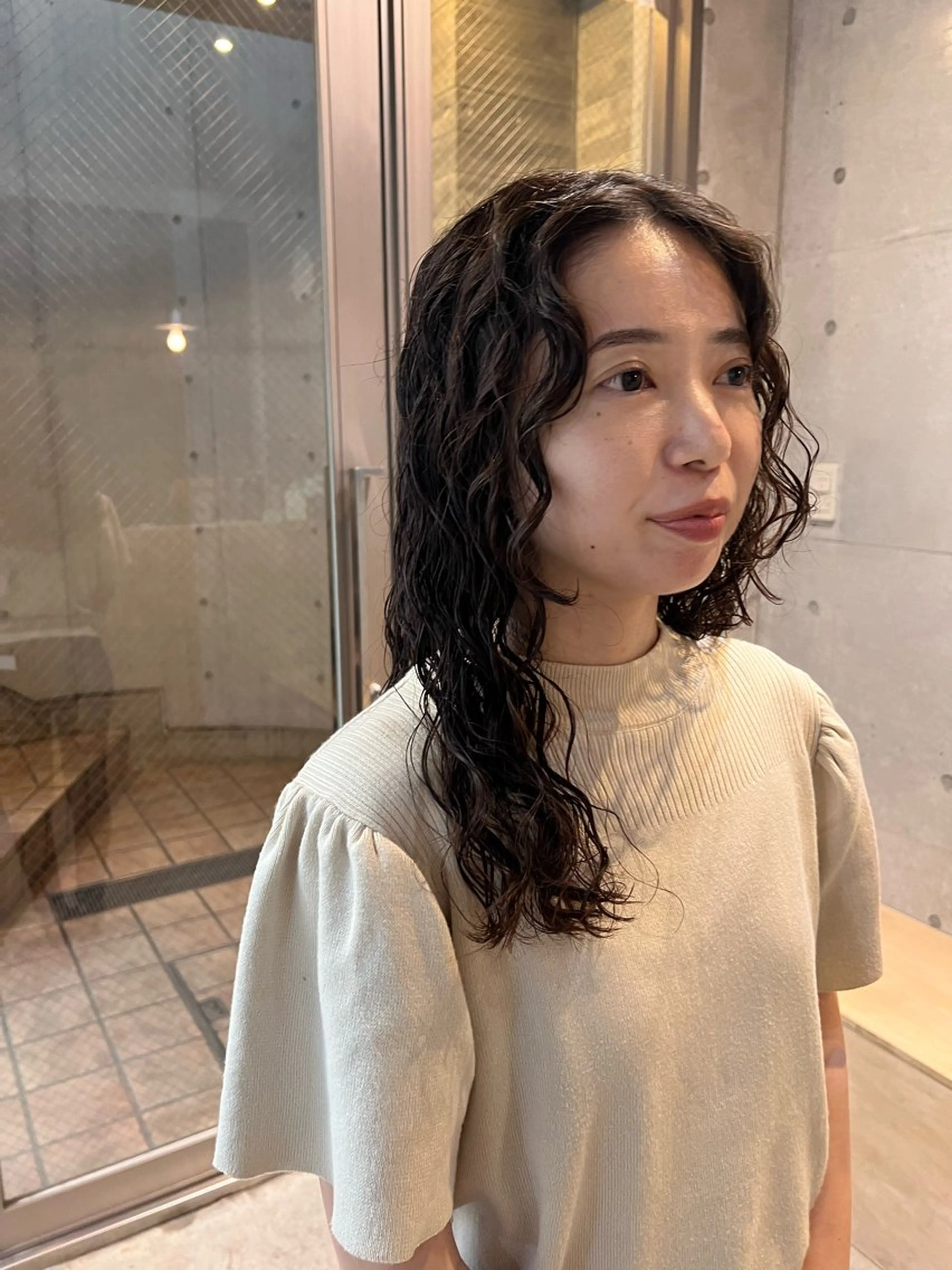 セミロング カット パーマ トリートメント デジタルパーマ/ ウェーブパーマ/神野のヘアスタイル