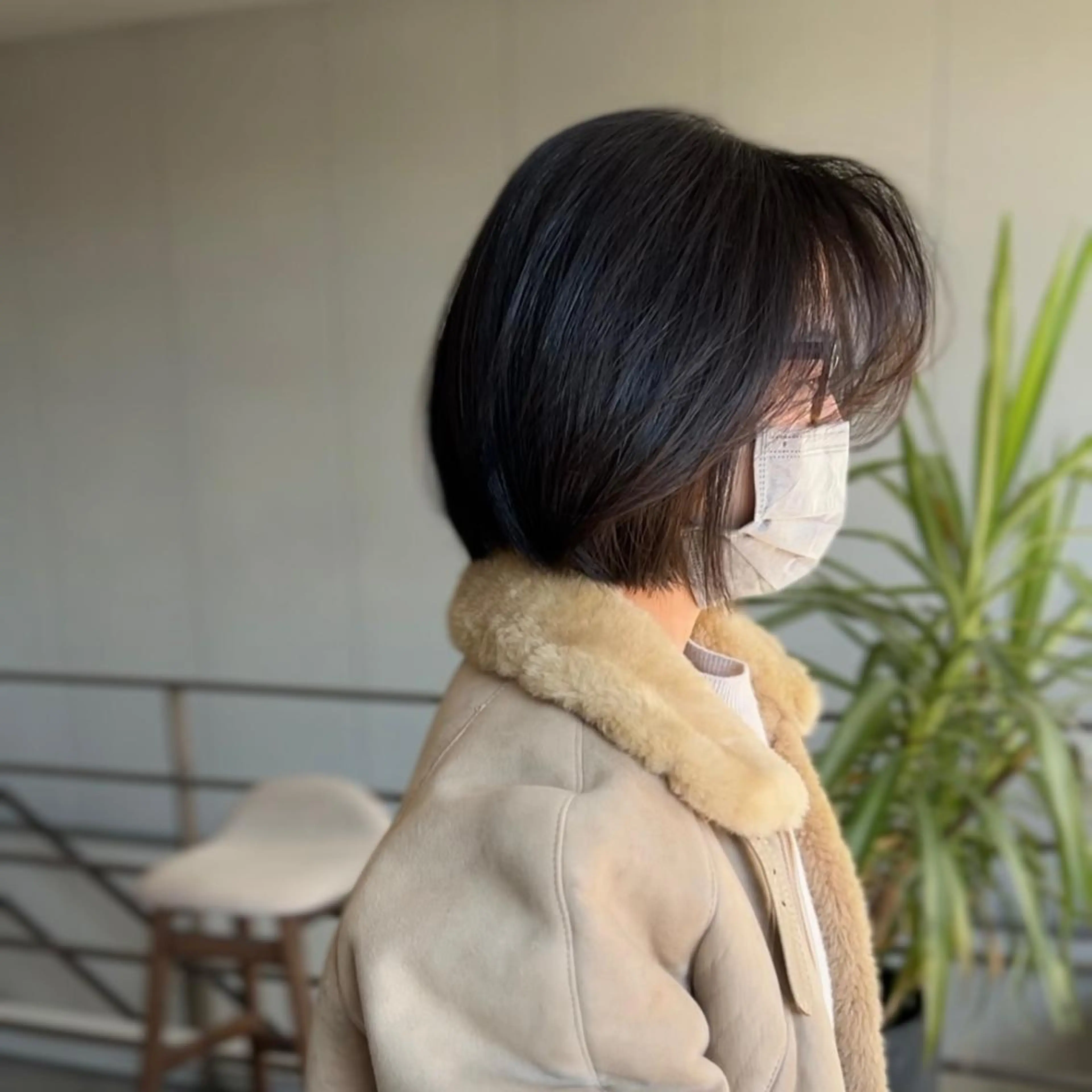 ミディアム ボブ 顔まわりレイヤー レイヤーカット 海外風カーテンバング Mao広尾美容室のヘアスタイル