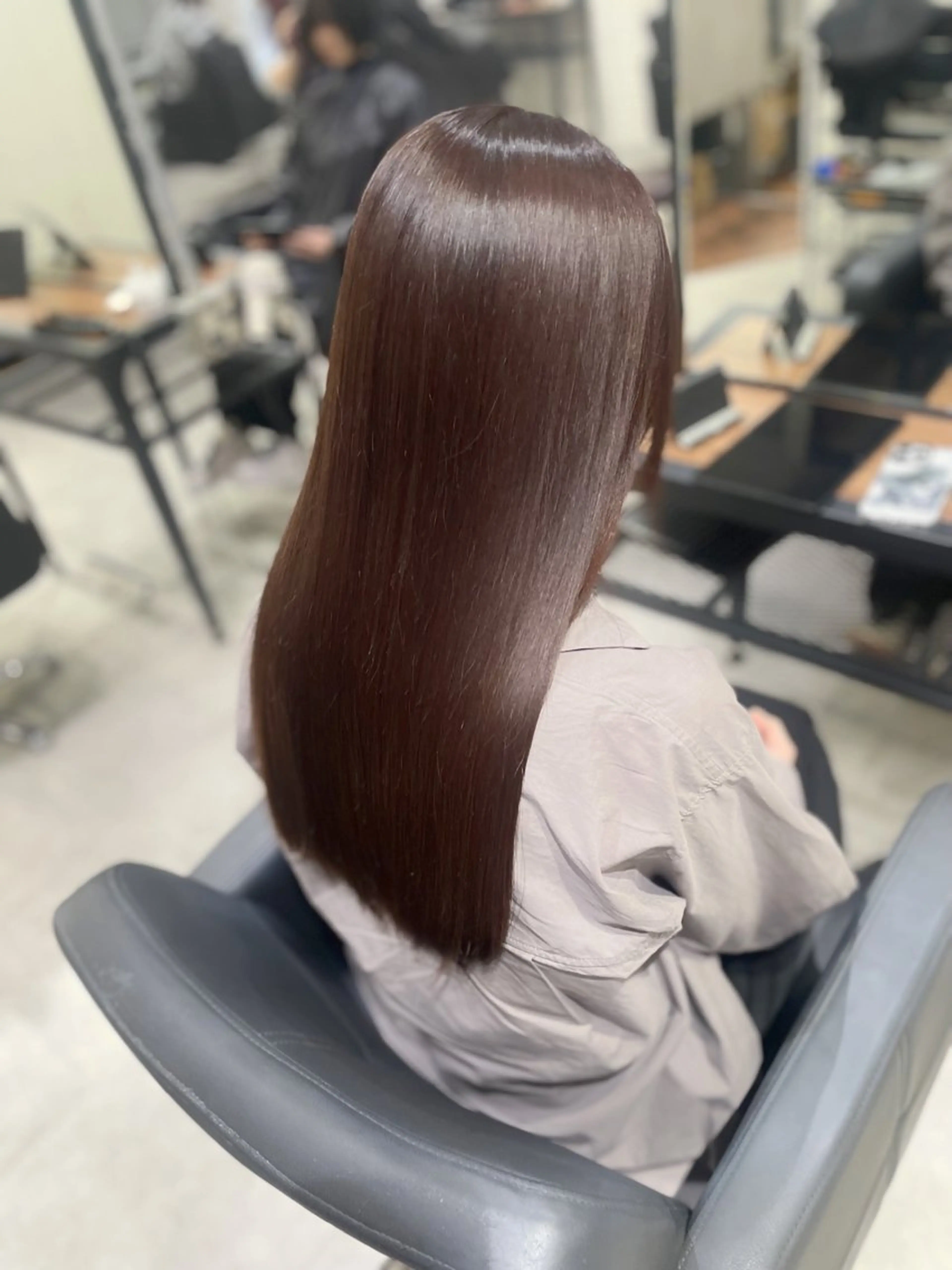 ロング ピンクブラウン 髪質改善 縮毛矯正 トリートメント カット ヘアカラー トリートメント 杉野/髪質改善 Zina博多店長のヘアスタイル
