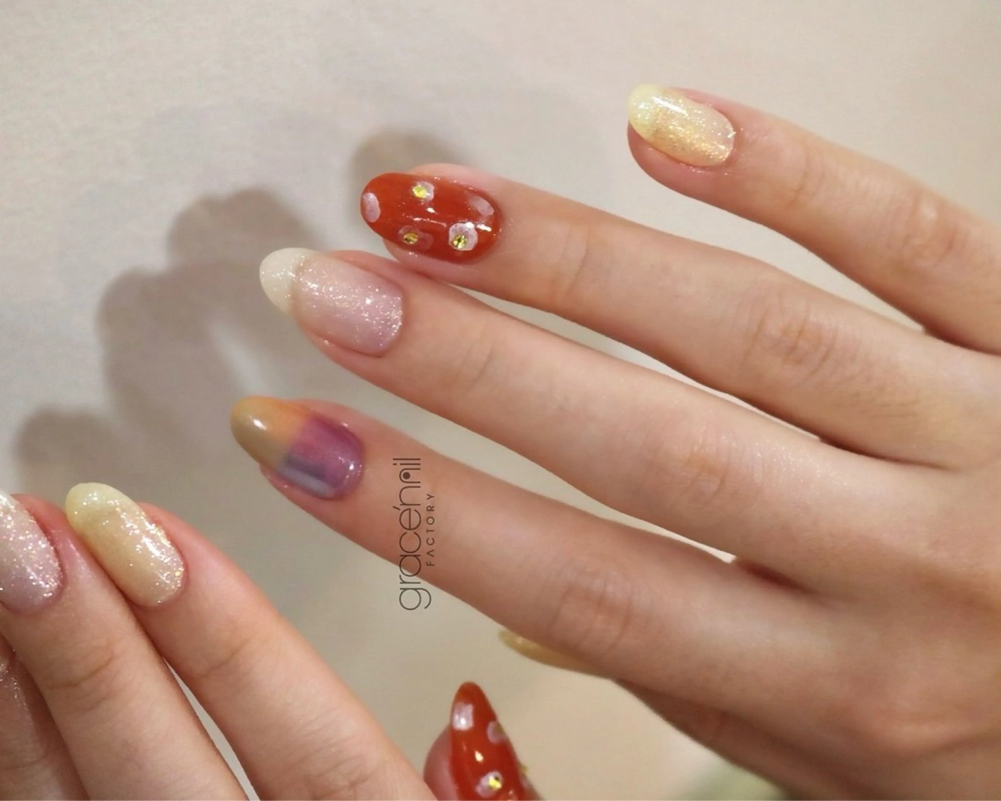 ショート ハンドネイル 大阪/堀江ニュアンス NANAのネイルデザイン