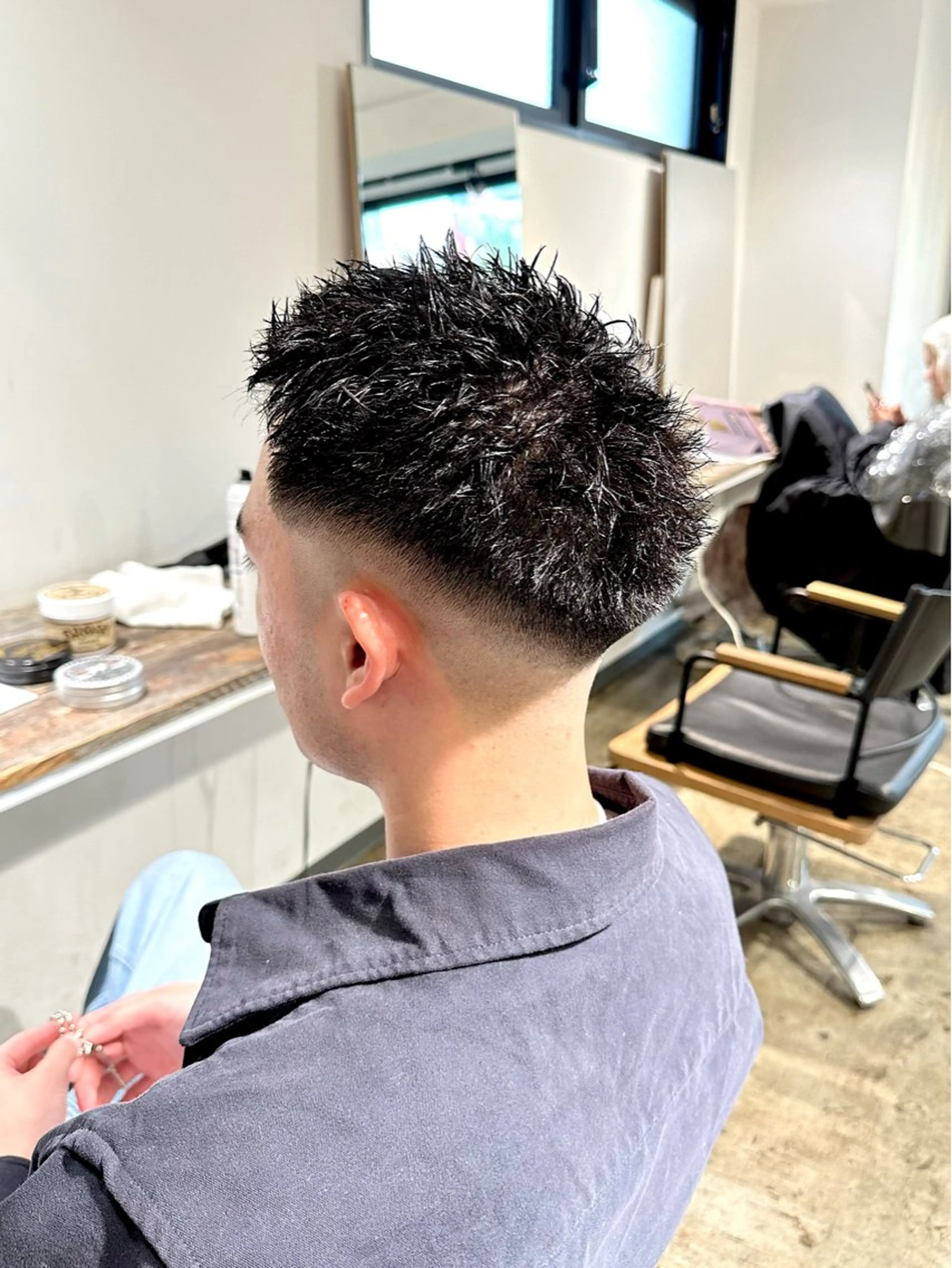 メンズ フェードカット メンズパーマ スキンフェード スパイキーショート カット 骨格補正施術/メンズ 専門美容師/YUYAのヘアスタイル