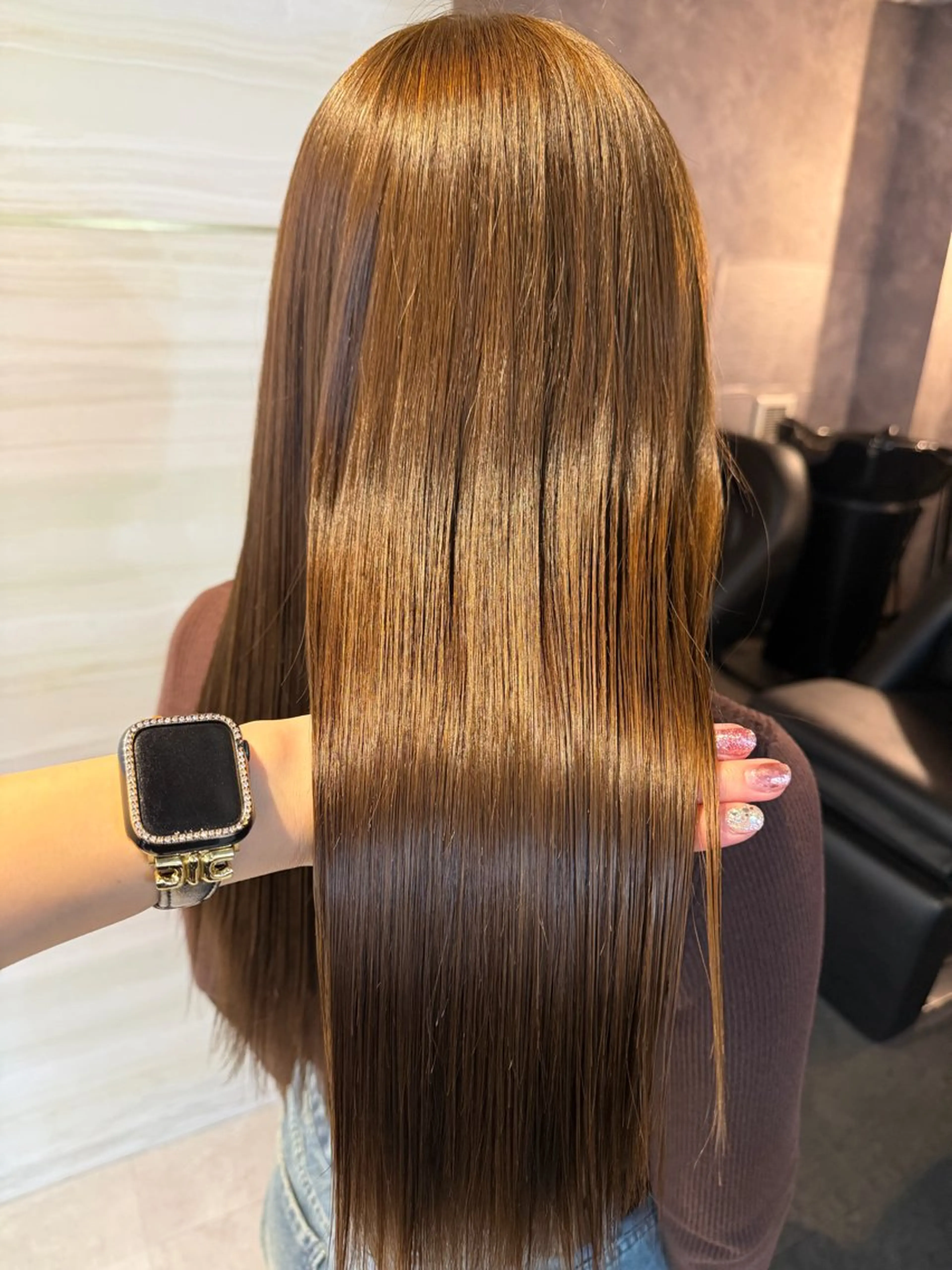 セミロング カラー ベージュカラー ブラウンカラー ブラウンベージュ カット ヘアカラー 🏹あみ🏹艶髪 /オリーブカラー‪のヘアスタイル