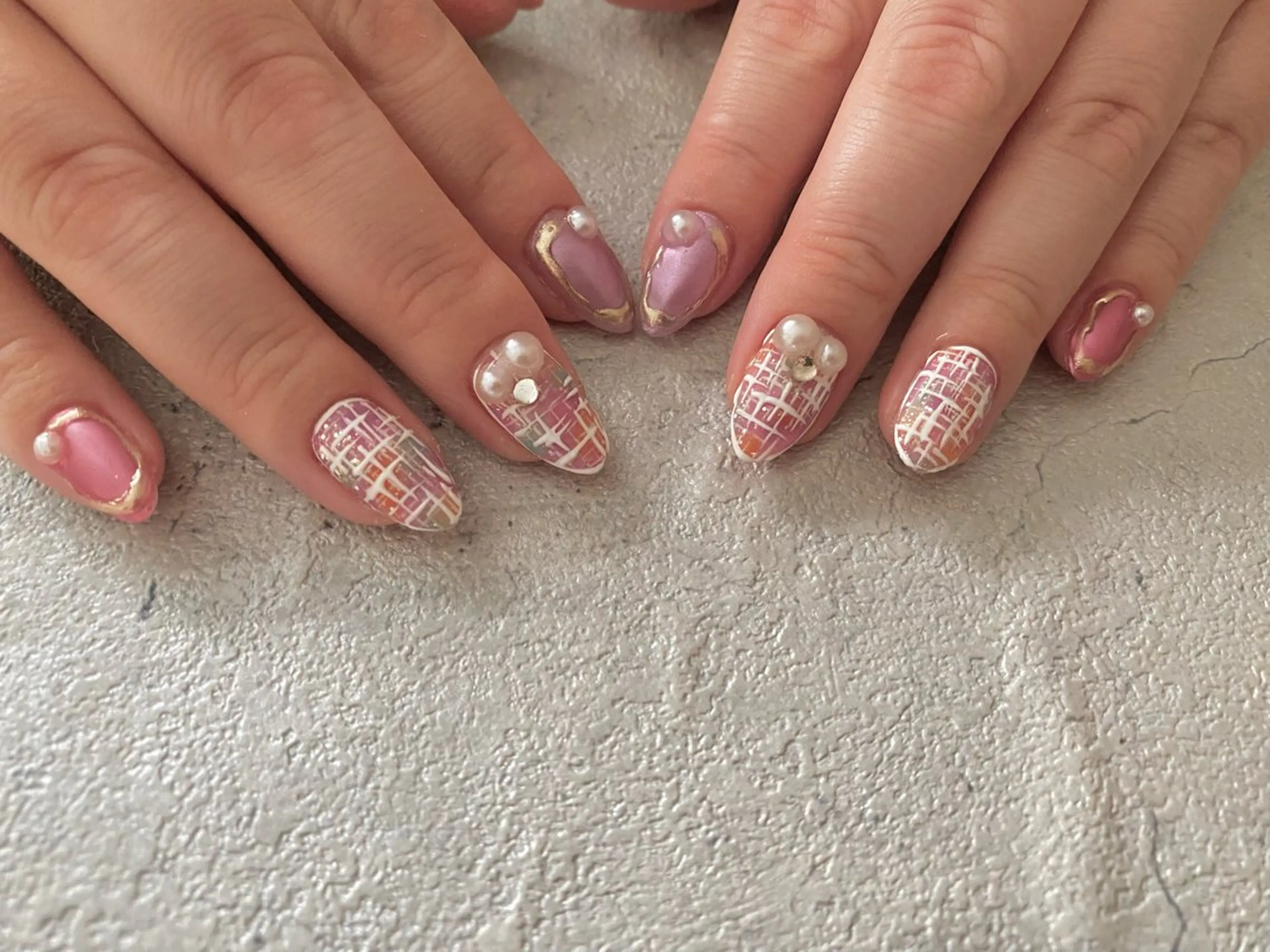 ネイル ツイードネイル ハンドネイル ëmma nail_ by chulaのネイルデザイン