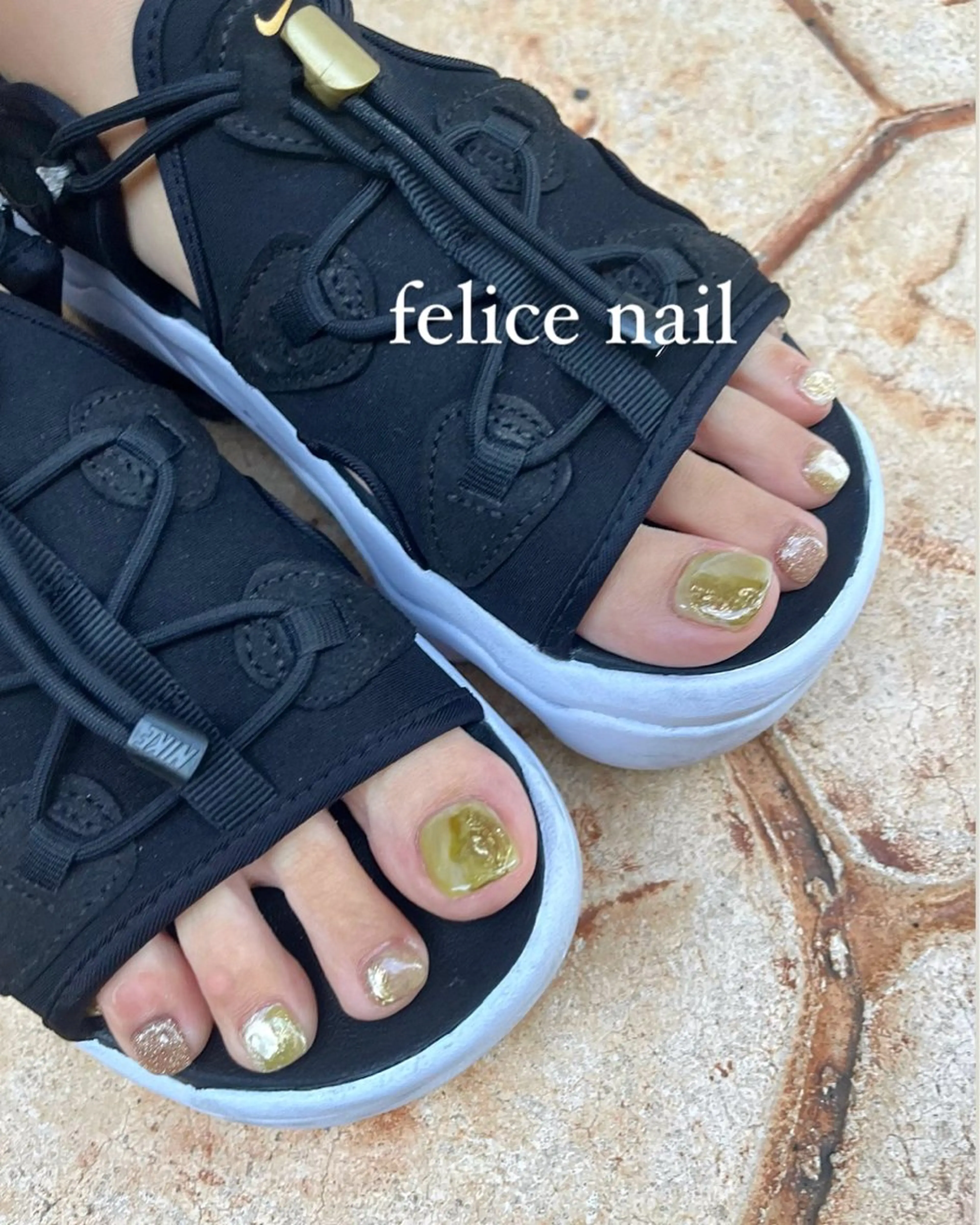 ネイル フットネイル ジェルネイル ニュアンスネイル felice nailのネイルデザイン